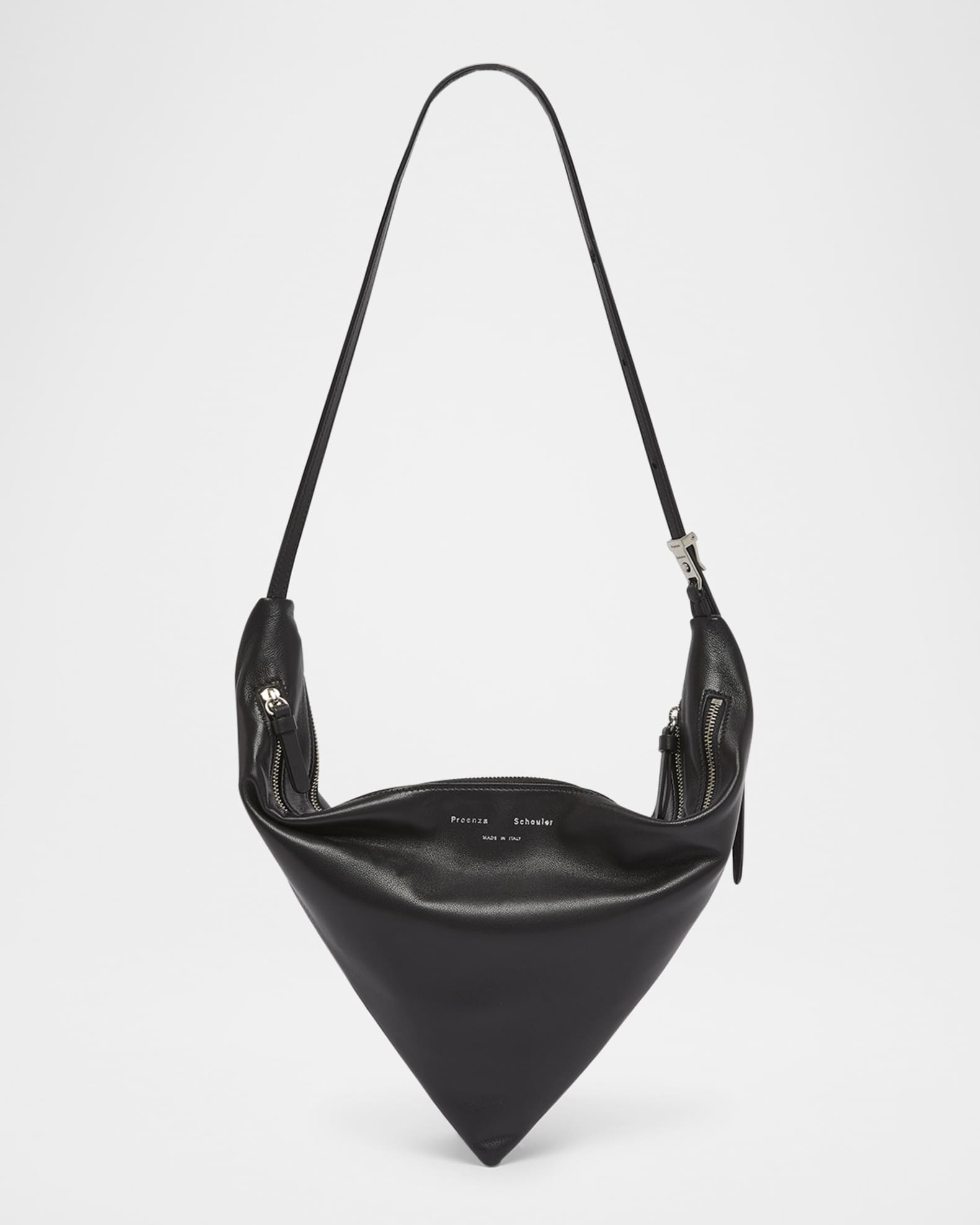 Tetra Double-Zip Napa Leather Shoulder Bag 0