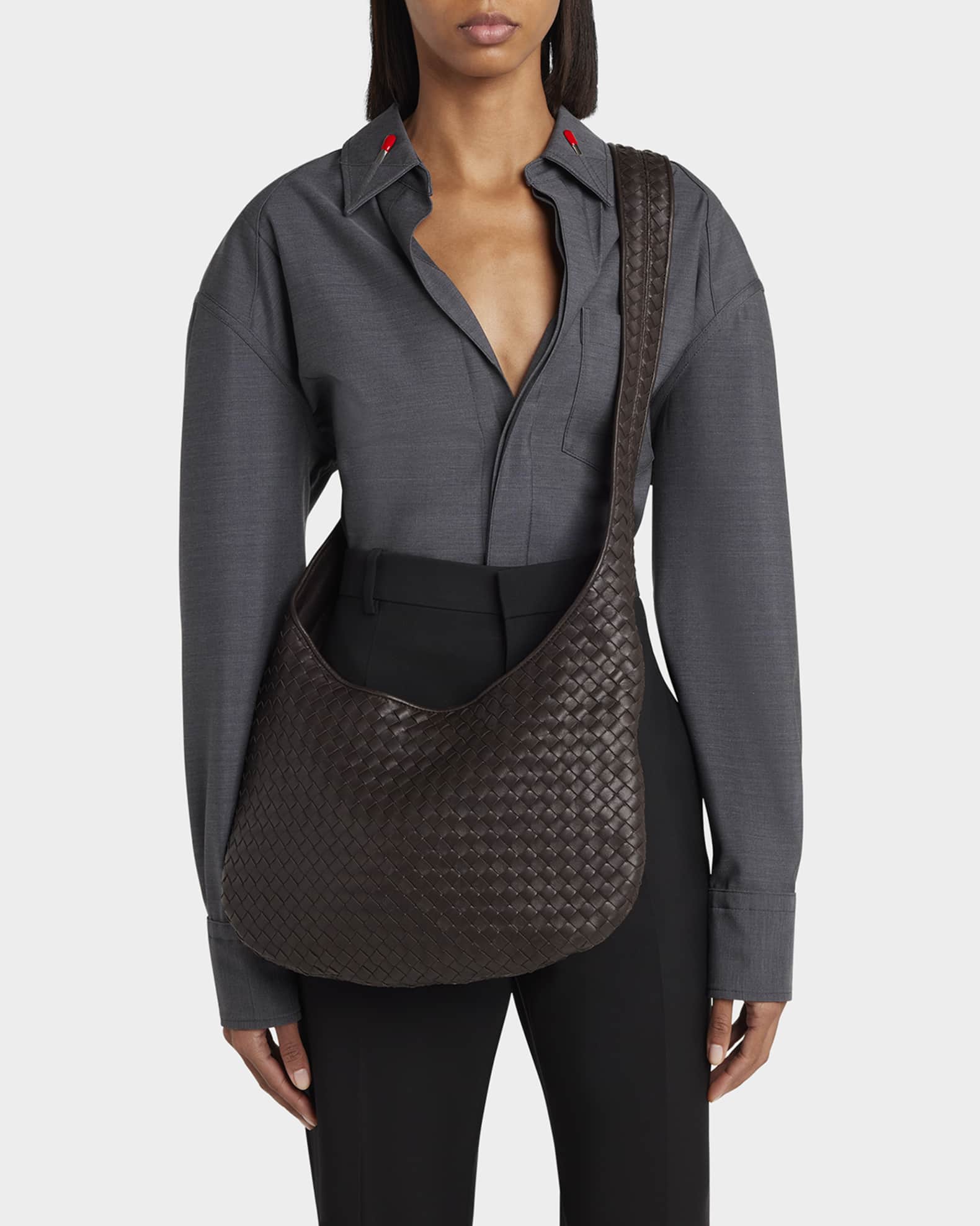Intrecciato Leather Crossbody Bag 1