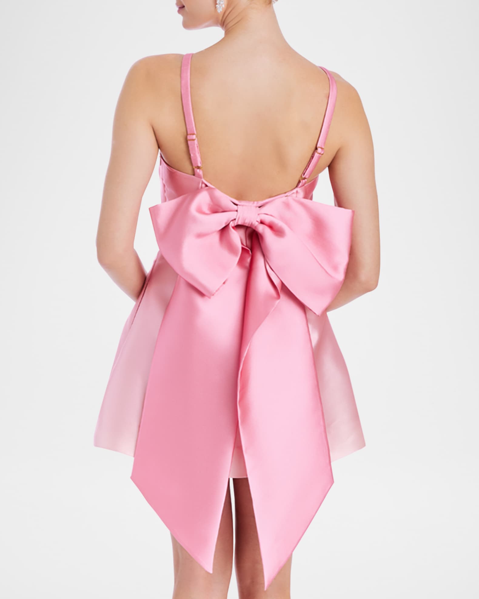 Aniston Fit-&-Flare Twill Mini Dress with Bow