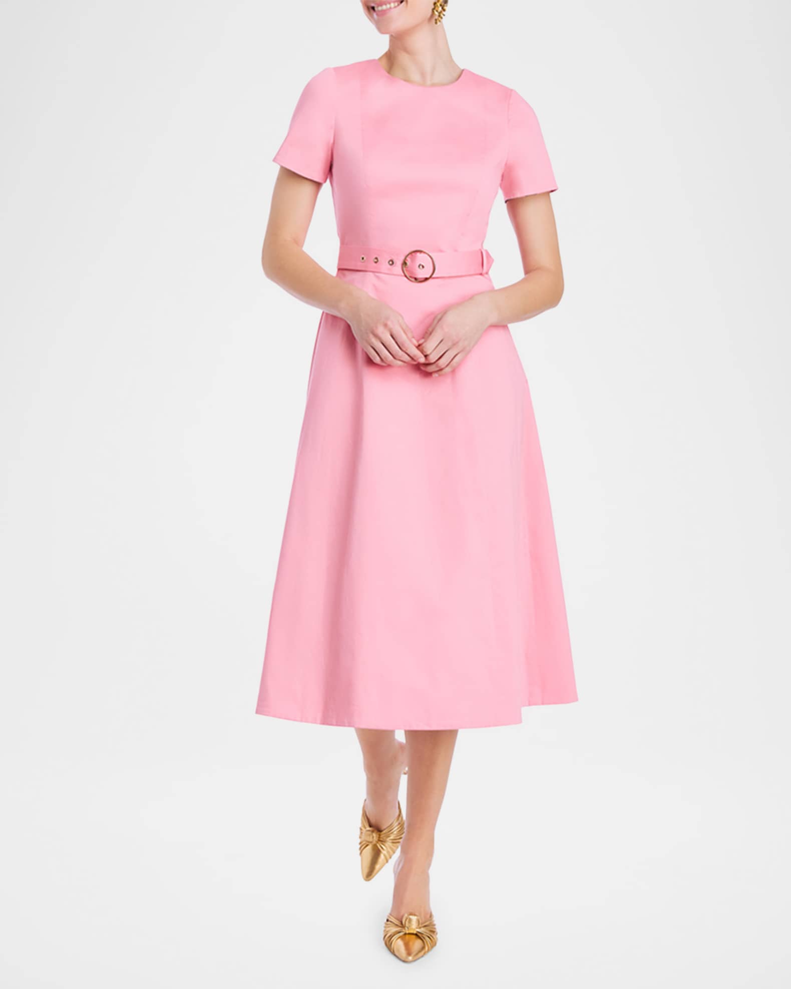 Lia Belted Reversible Midi Dress - Thumbnail 2