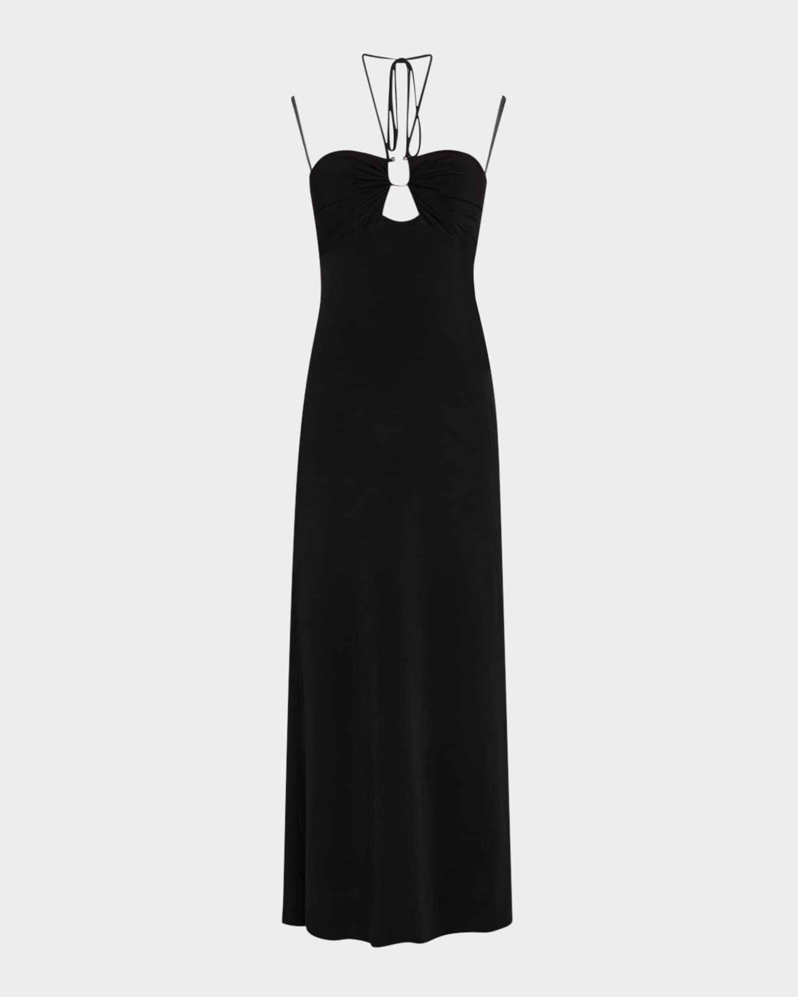 Cutout Sweetheart Halter Maxi Dress 0