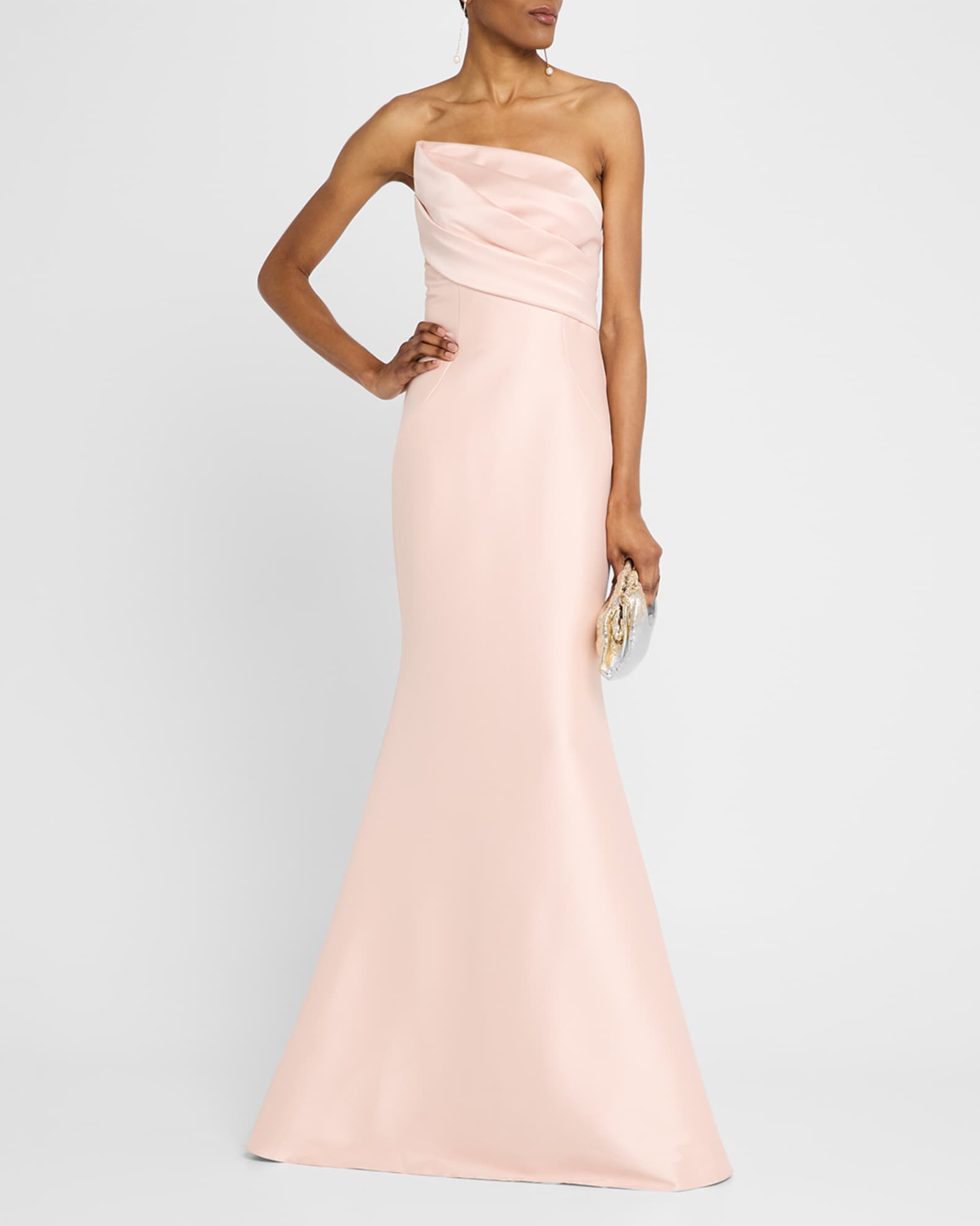 Strapless Asymmetric Trumpet Gown 1