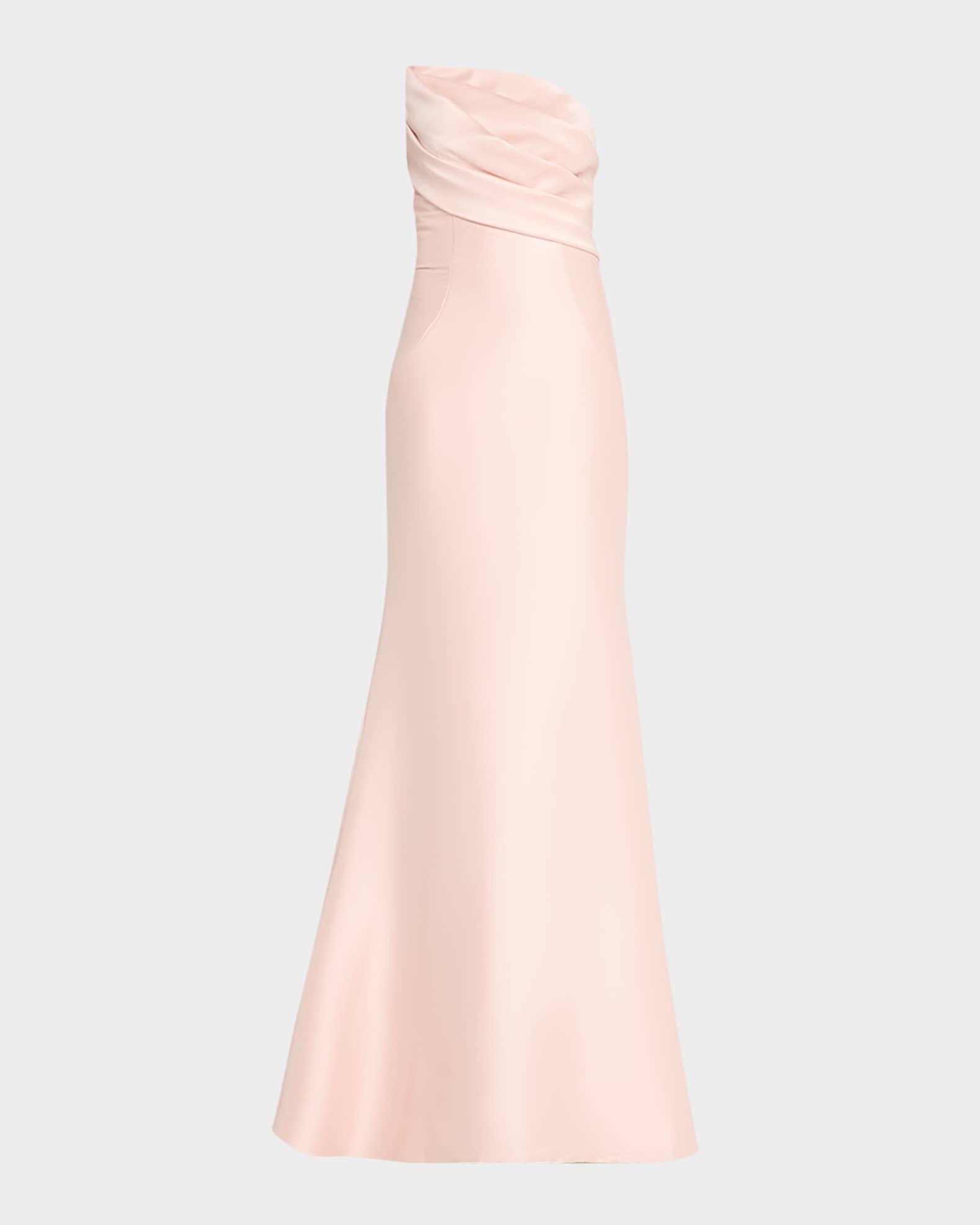 Strapless Asymmetric Trumpet Gown 0