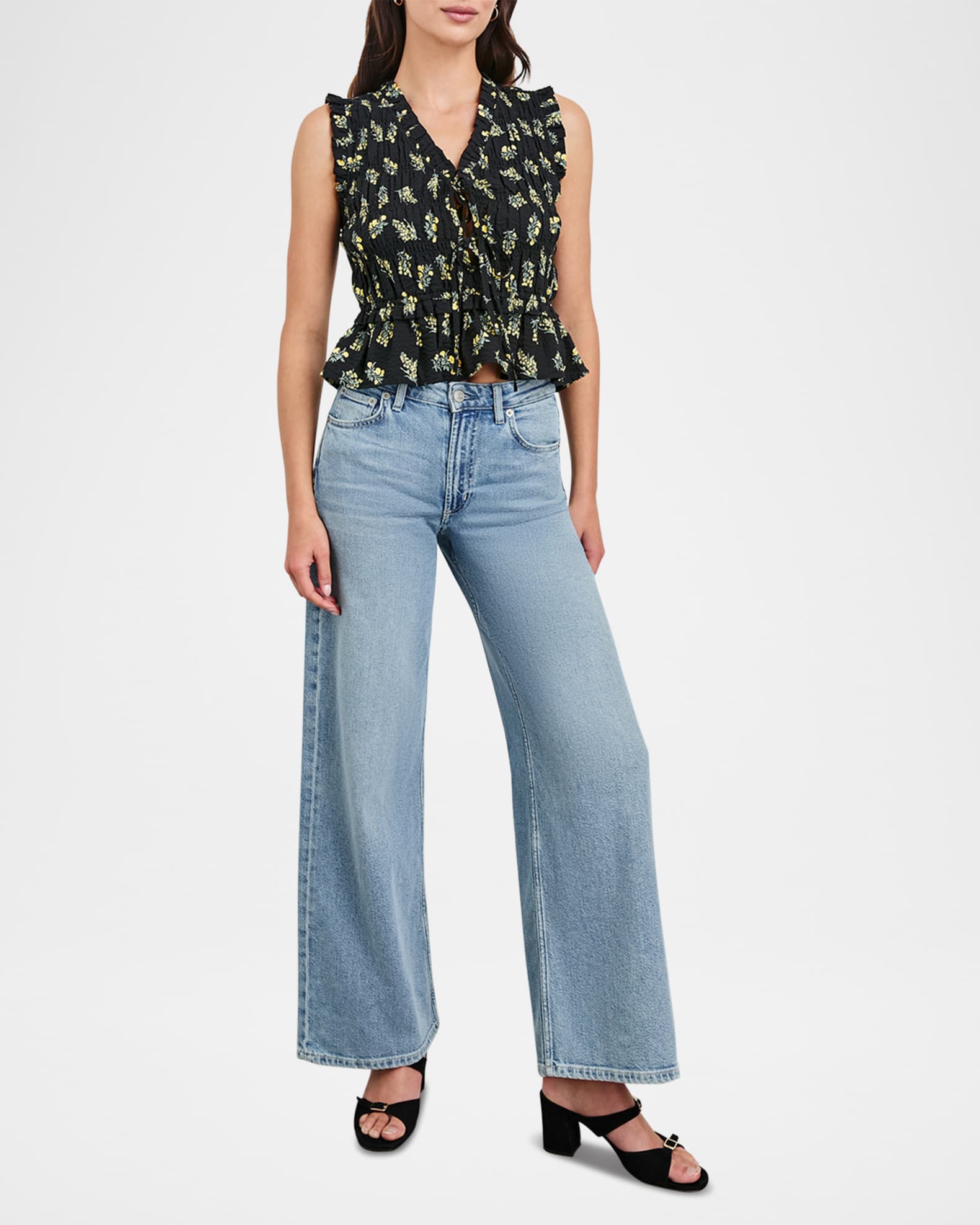 Martine Ruffle-Trim Peplum Tank Top 1