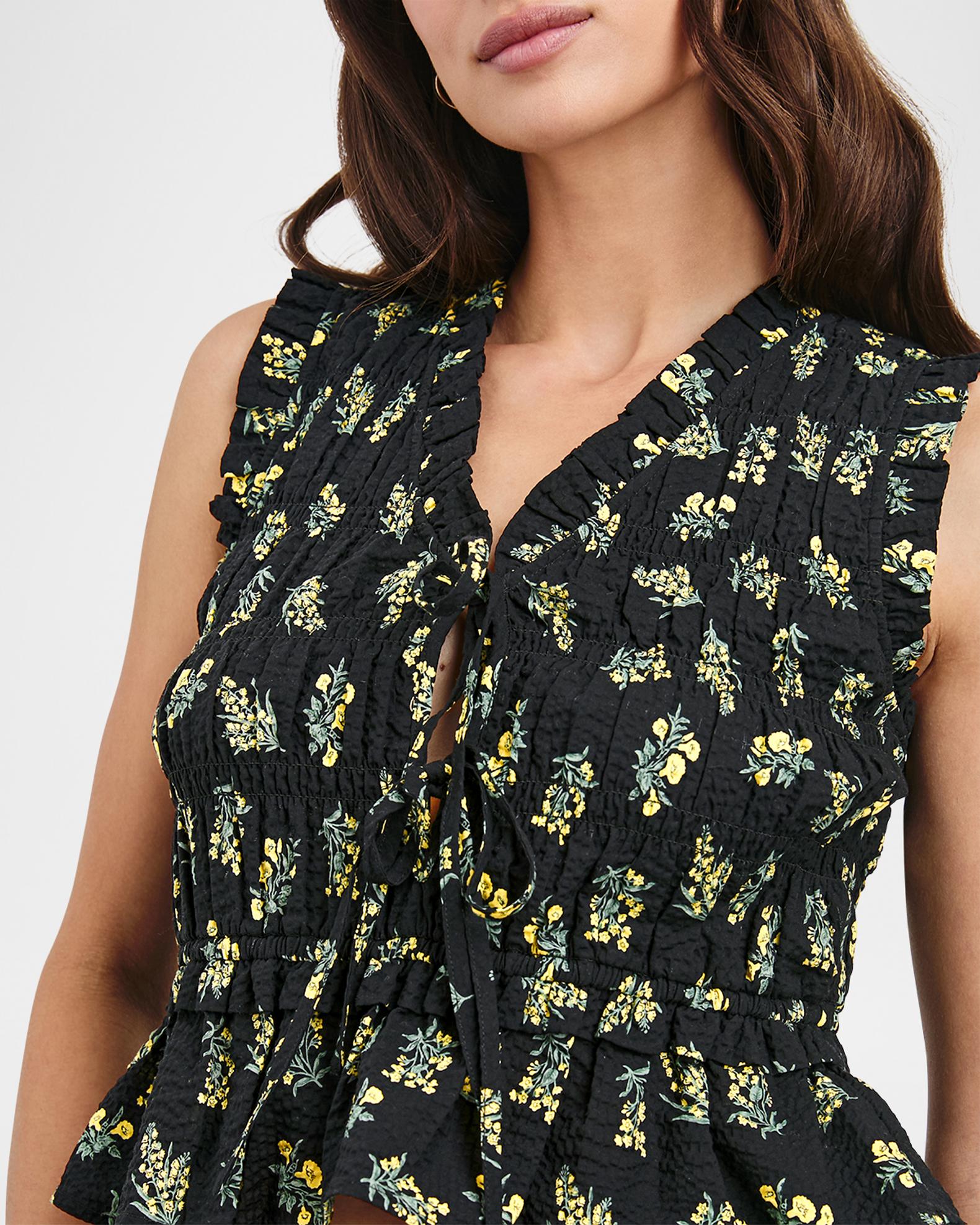 Rails Martine Ruffle-Trim Peplum Tank Top | Neiman Marcus