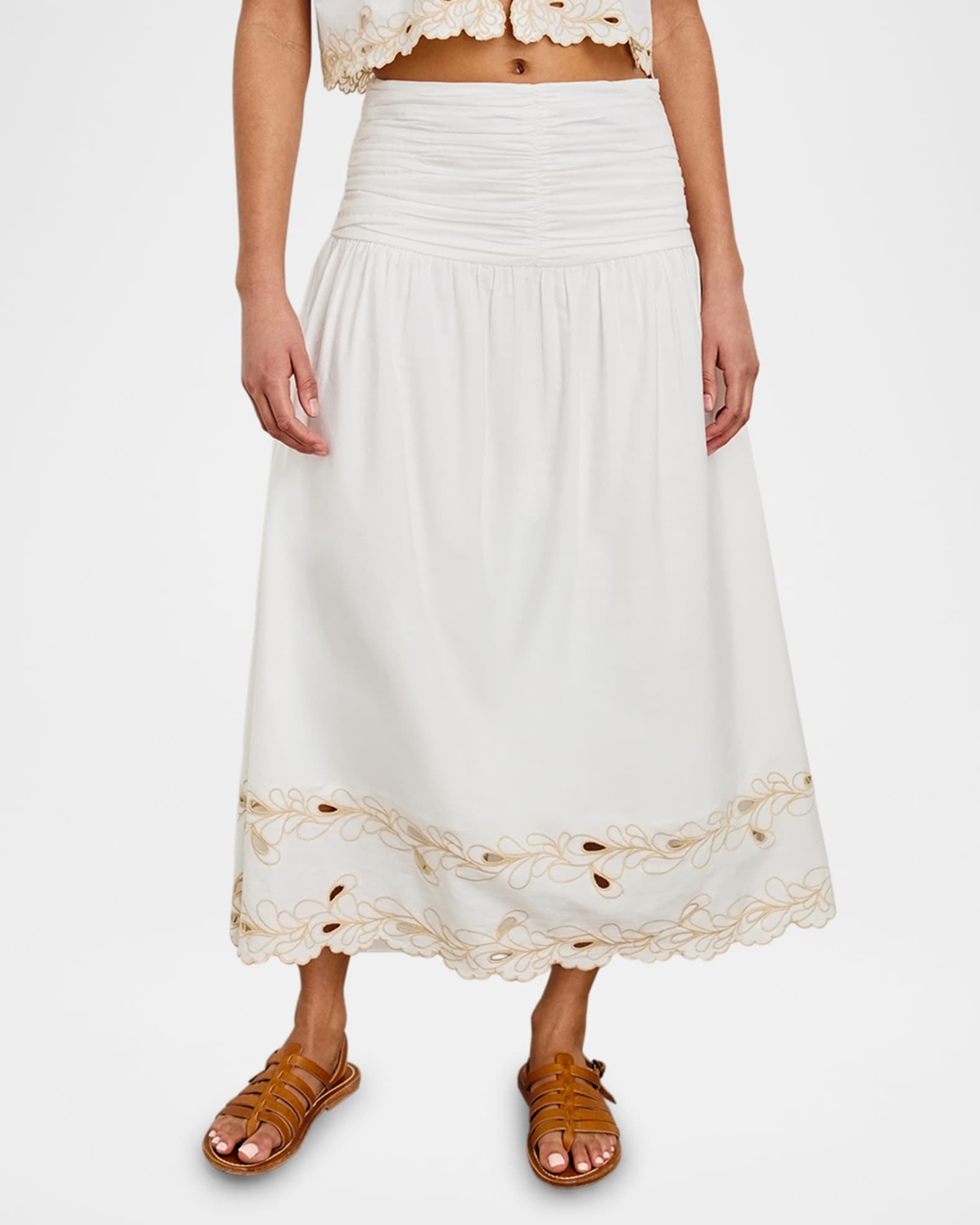 Rails Sol Embroidered Cotton Maxi Skirt | Neiman Marcus