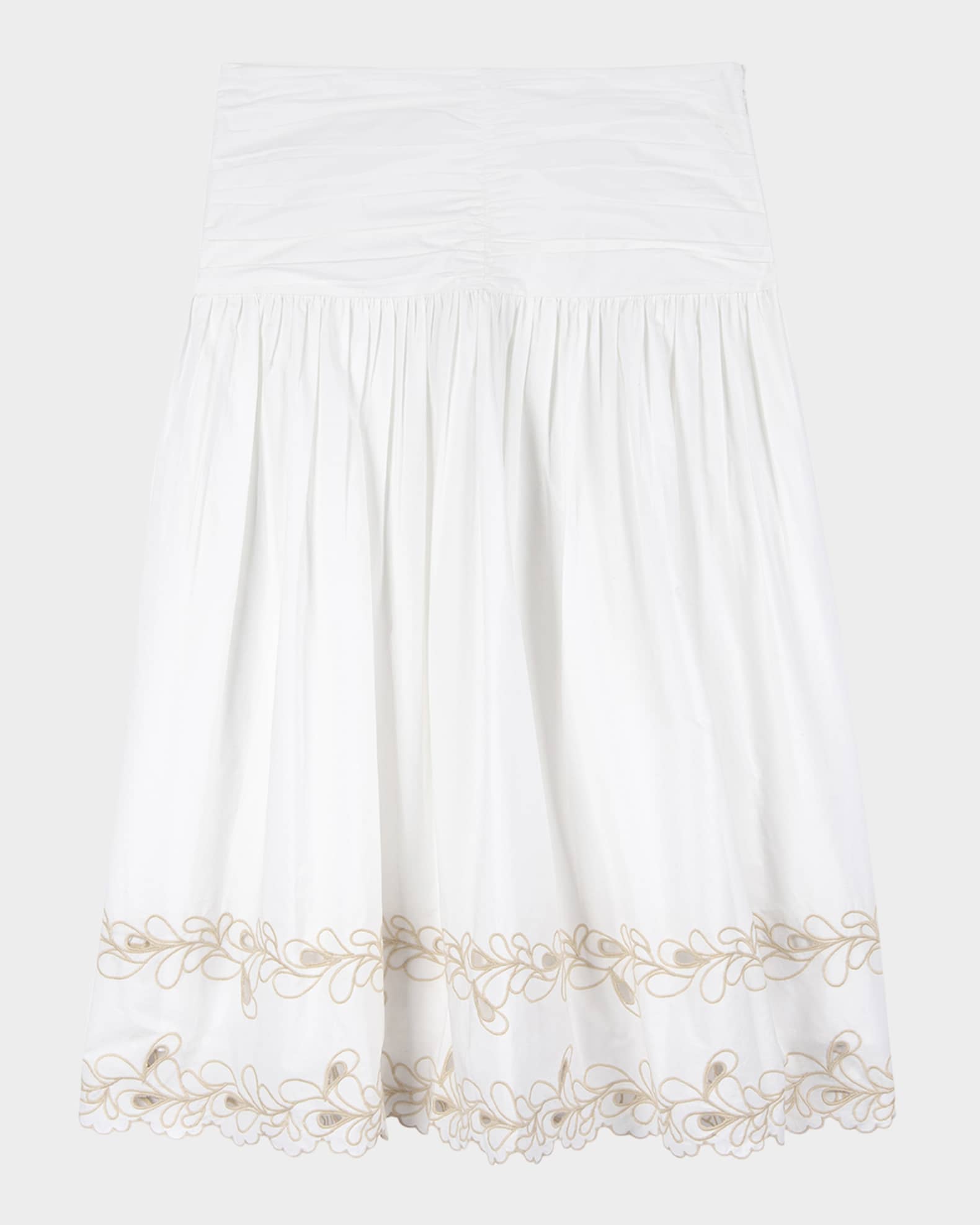 Sol Embroidered Cotton Maxi Skirt 0