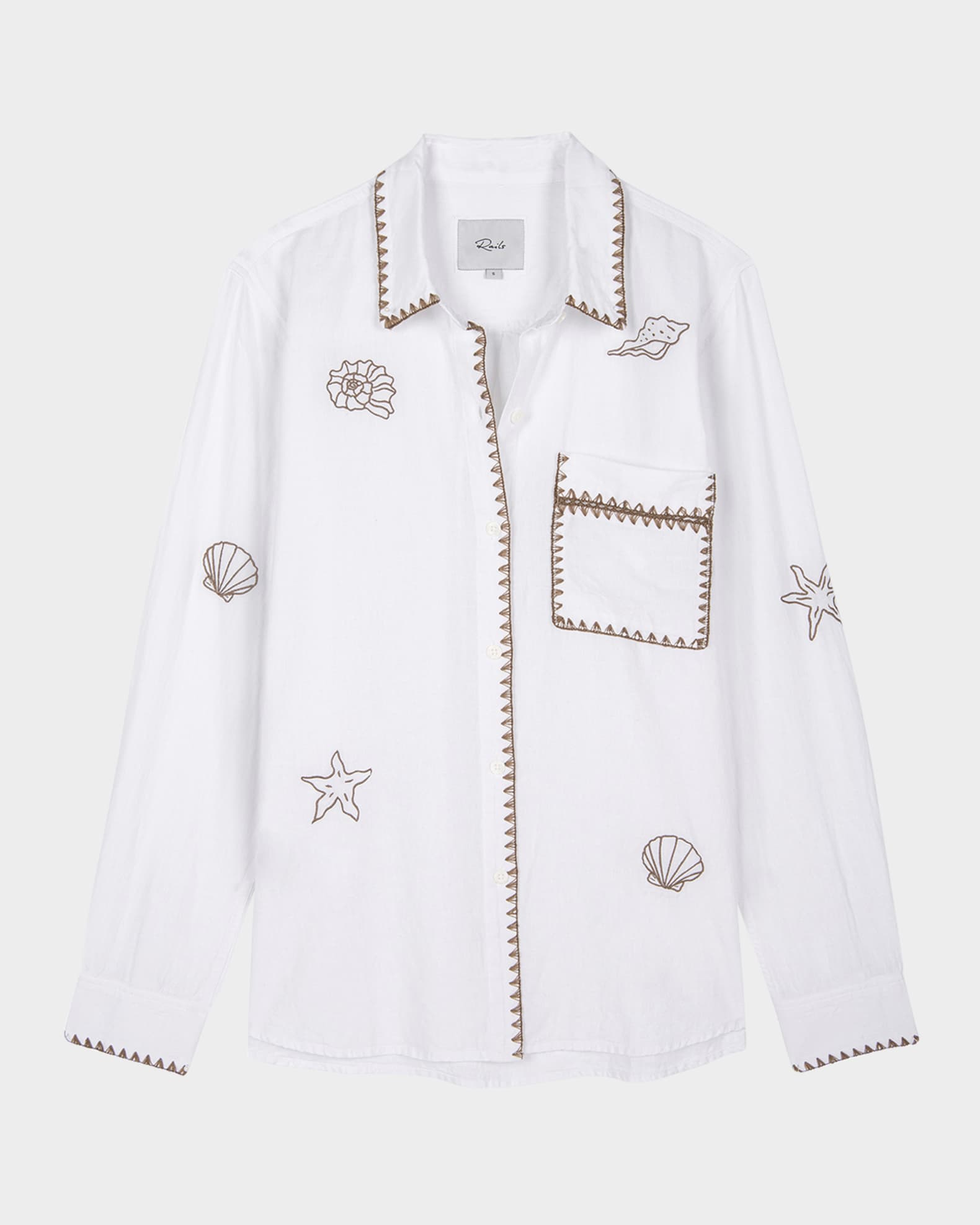 Saya Embroidered Button-Front Shirt