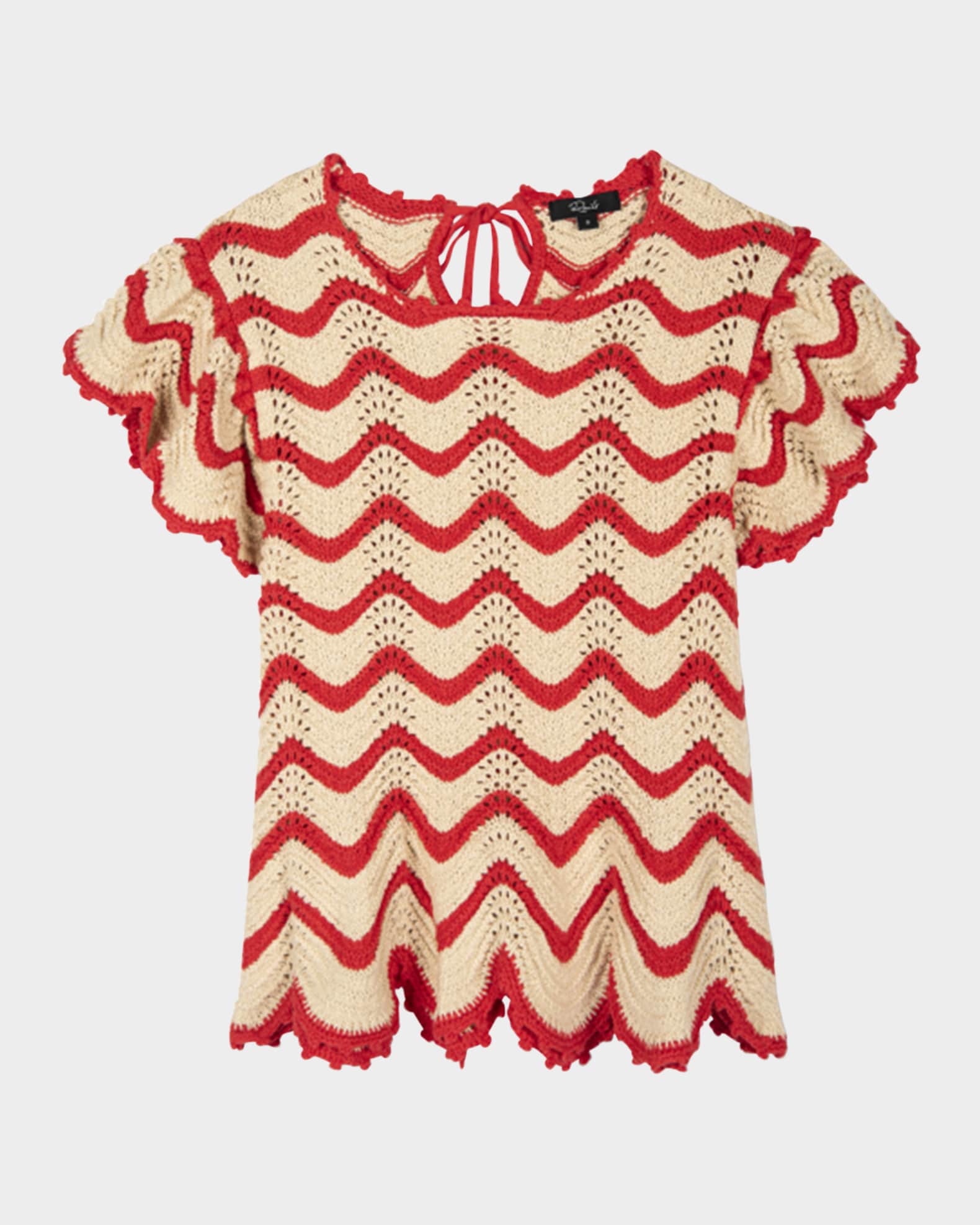Coen Crochet Flutter-Sleeve Top 0
