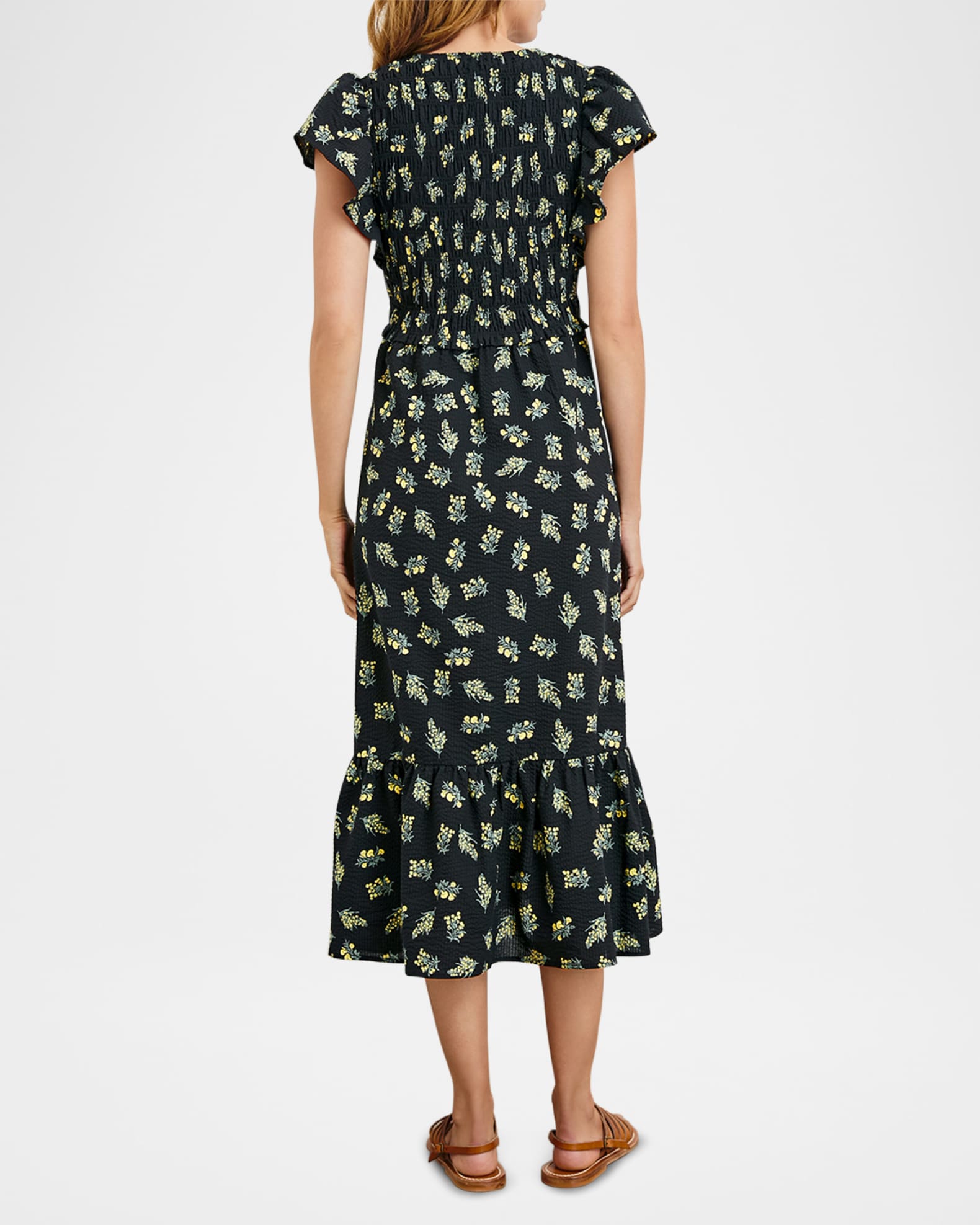 Clementine Flutter-Sleeve Midi Dress 1