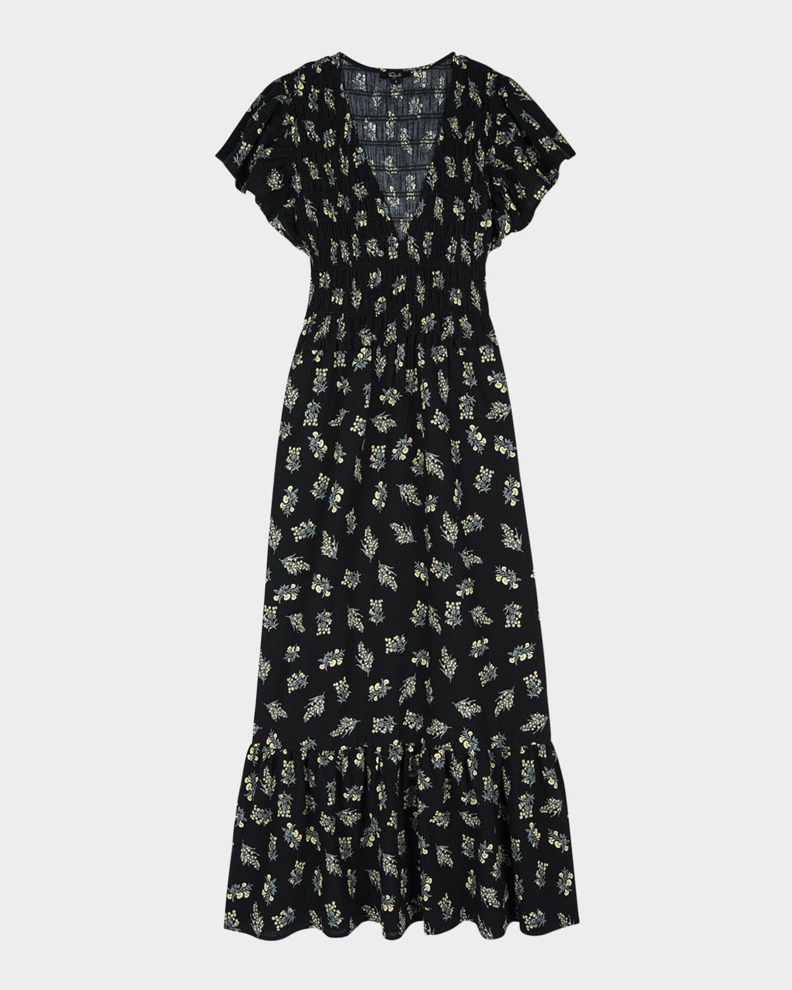 Clementine Flutter-Sleeve Midi Dress 0