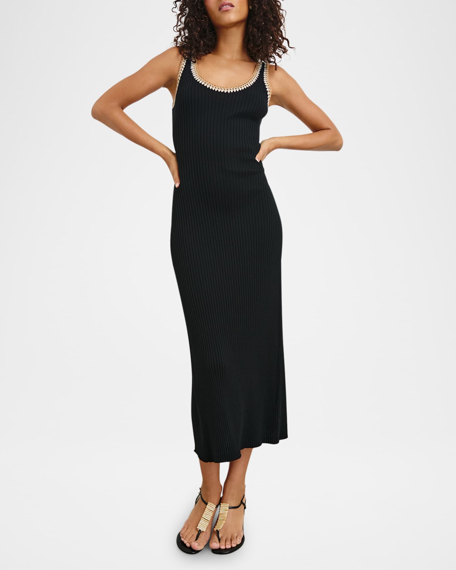 Colleen Ribbed Crochet-Trim Dress 1