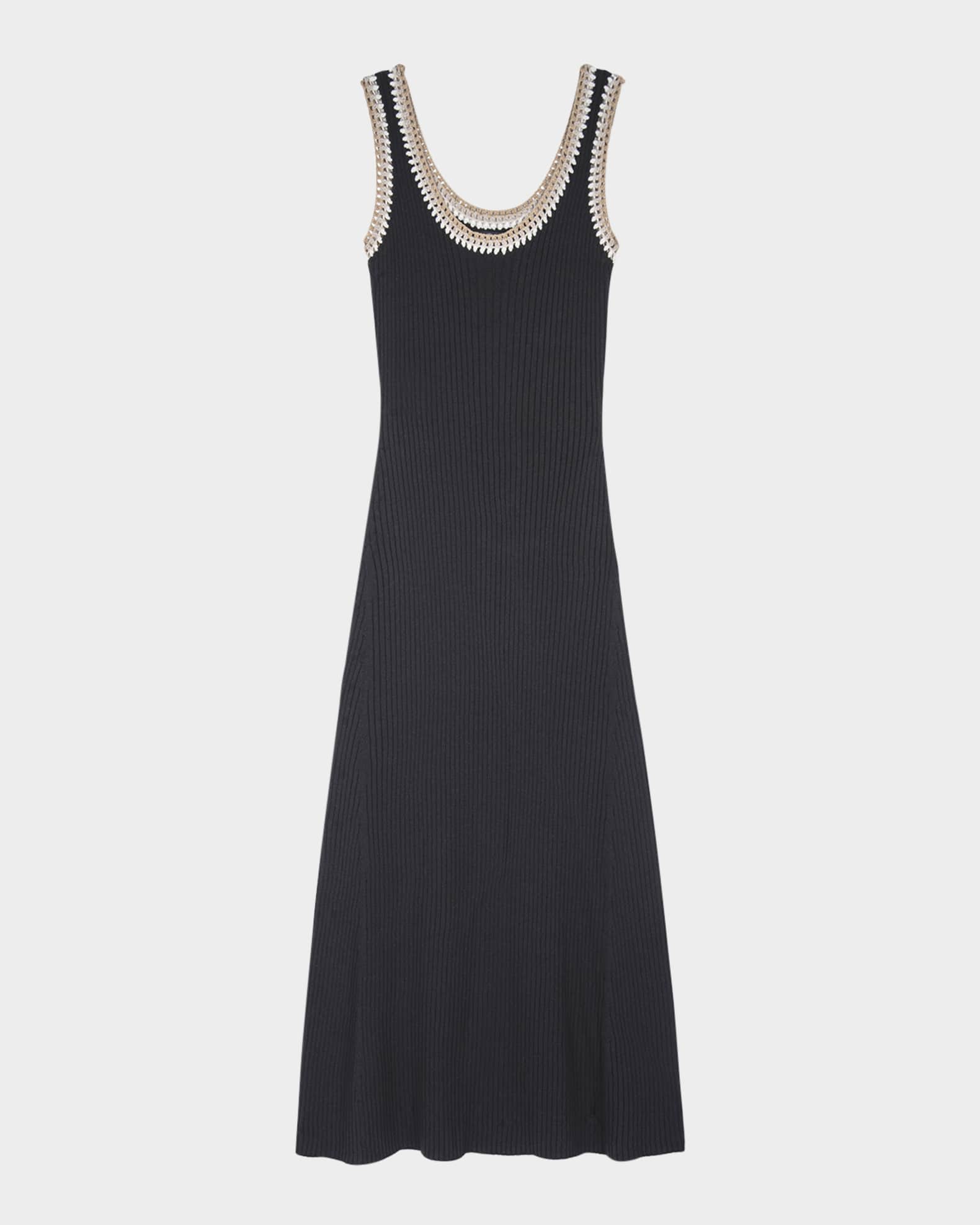 Colleen Ribbed Crochet-Trim Dress 0
