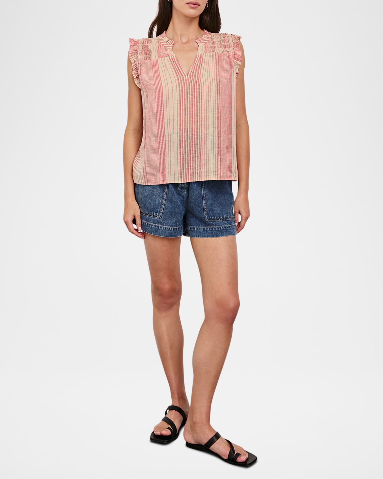 Arlene Striped Linen Blouse 1