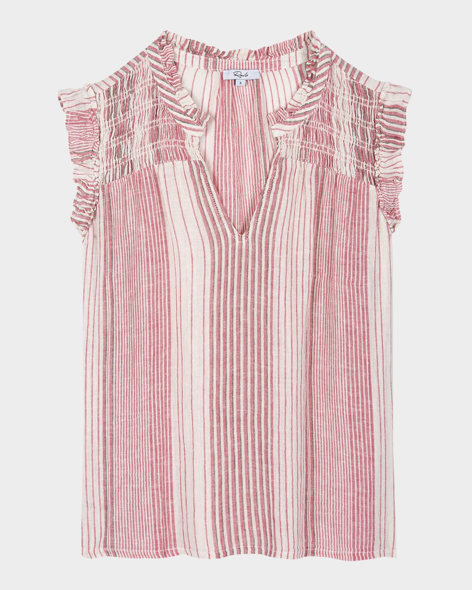 Arlene Striped Linen Blouse 0