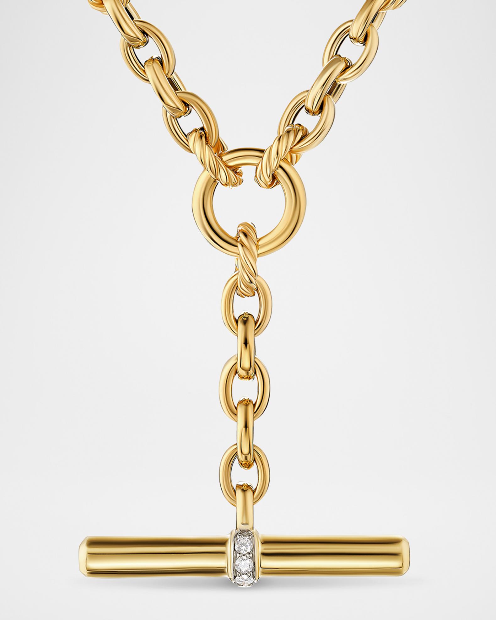 David Yurman DY Mercer Petite Toggle Necklace with Diamonds in 18K