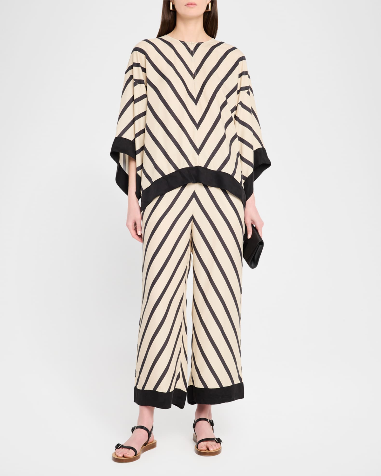 Cicie Oversized Chevron Striped Blouse 1