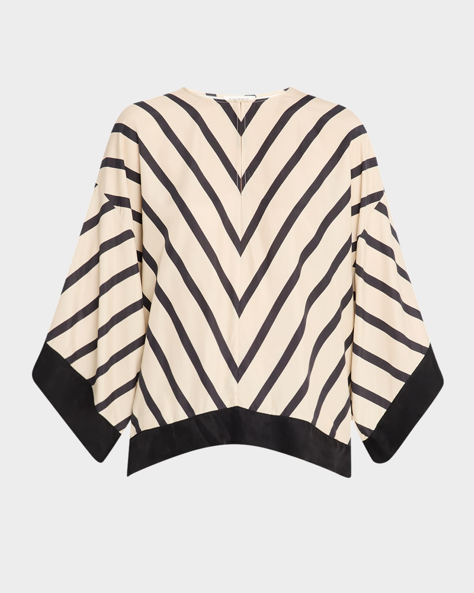 Cicie Oversized Chevron Striped Blouse 0
