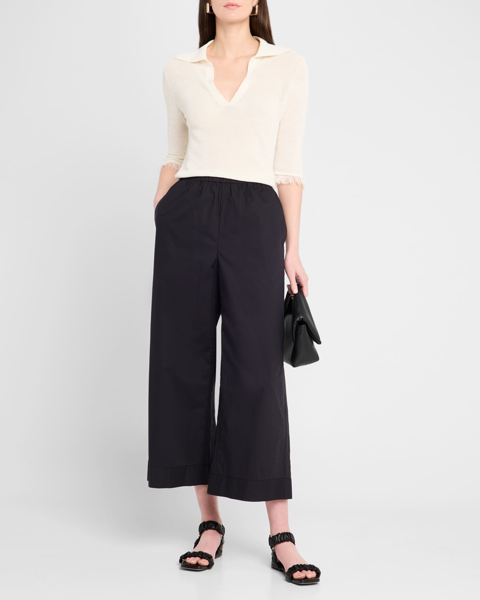 Mirabello Cropped Wide-Leg Trousers 1