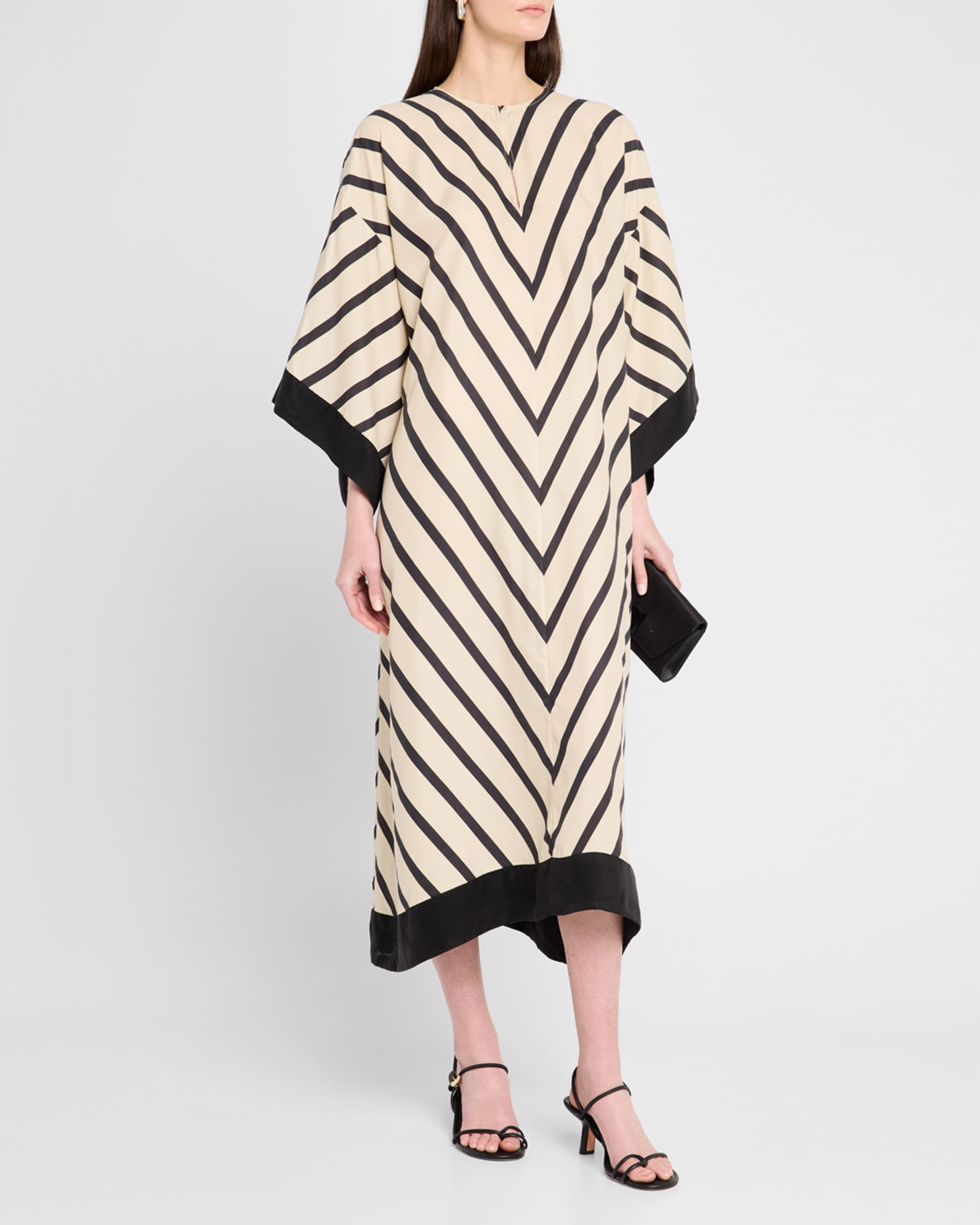 Cicine Chevron Striped Keyhole Maxi Dress 1