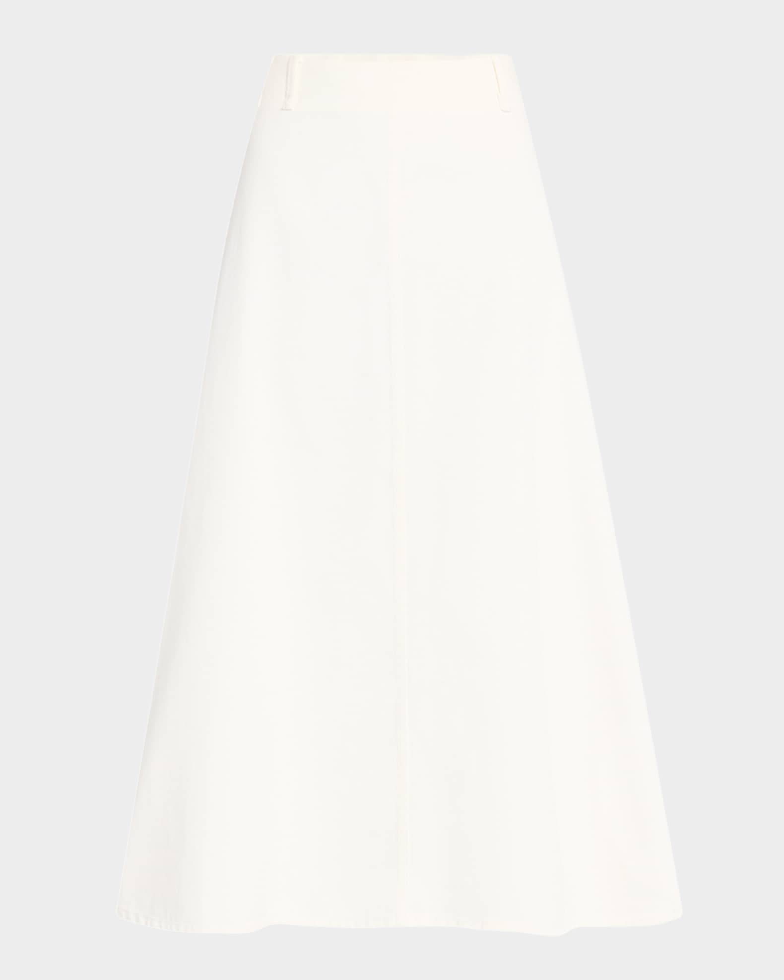 Carlas A-Line Organic Cotton Twill Midi Skirt