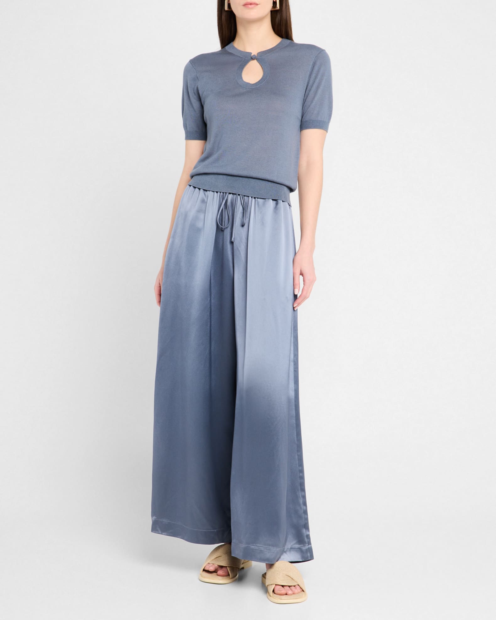 Clorella Pleated Wide-Leg Trousers 1