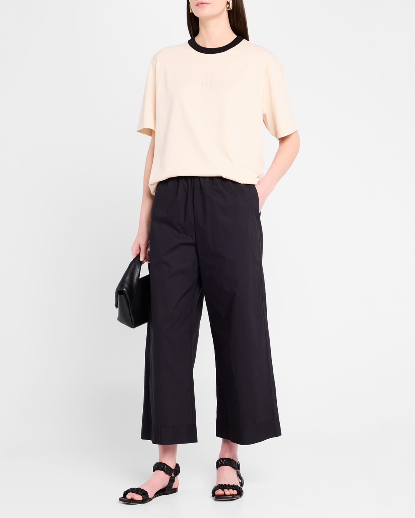 Fayeh Monogram Contrast-Trim T-Shirt 1