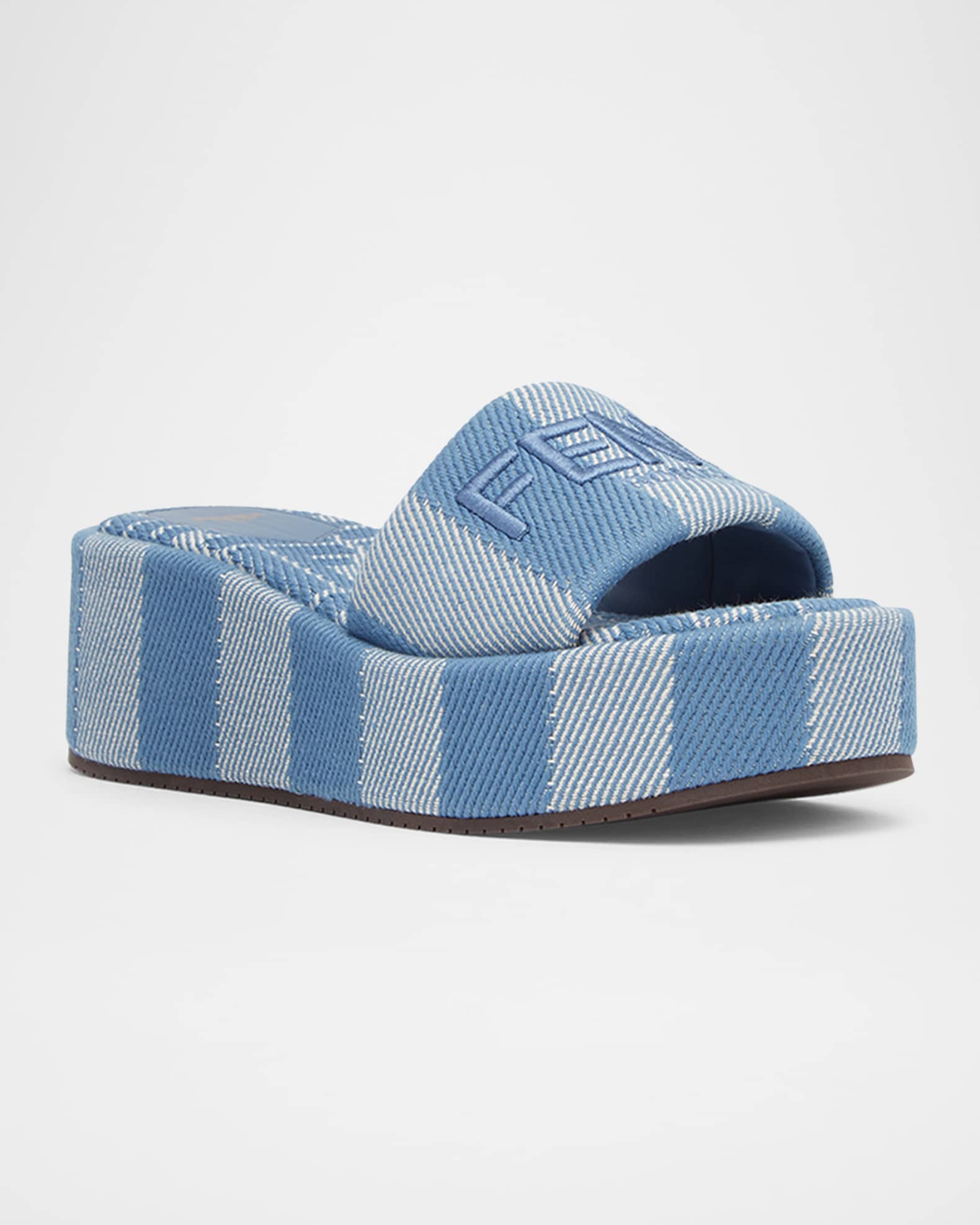 Sunshine Stripe Logo Platform Sandals 1