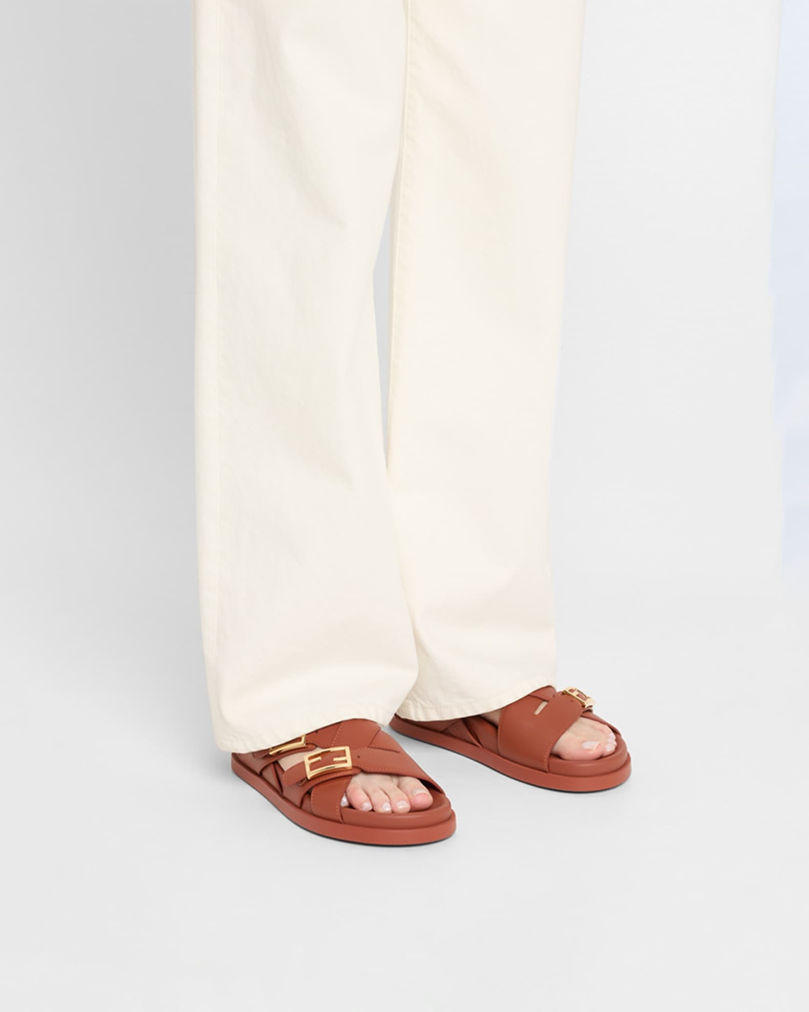 Feel Leather Slingback Sandals 1