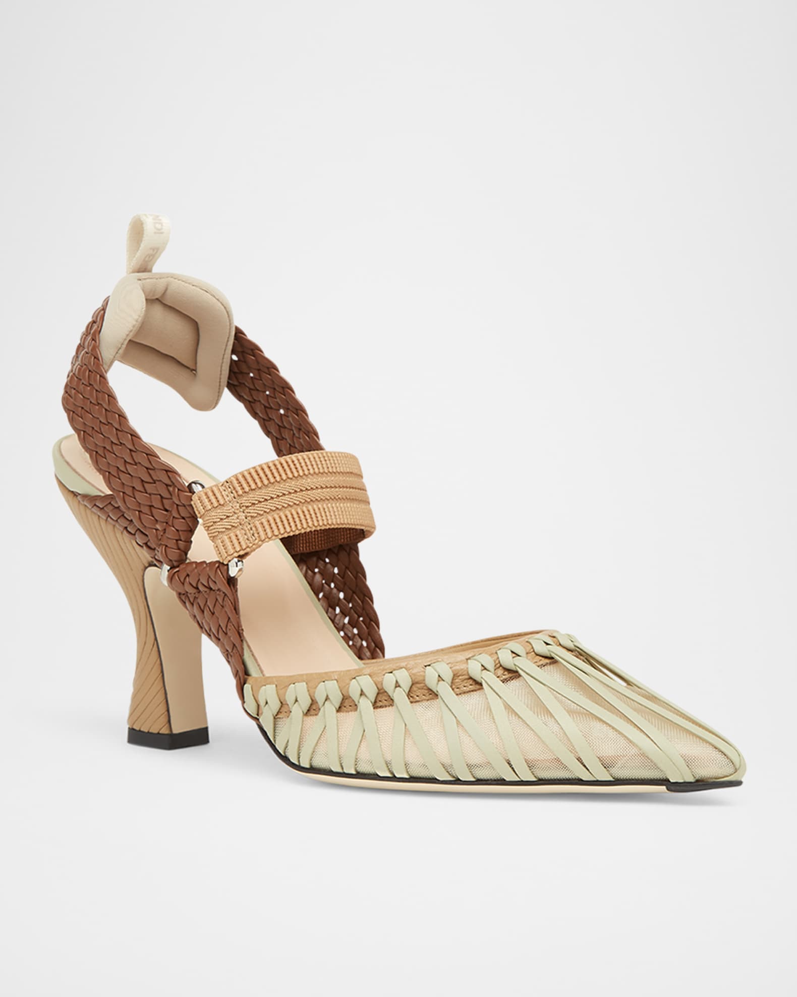 Colibri Woven Leather Sporty Slingback Pumps 1