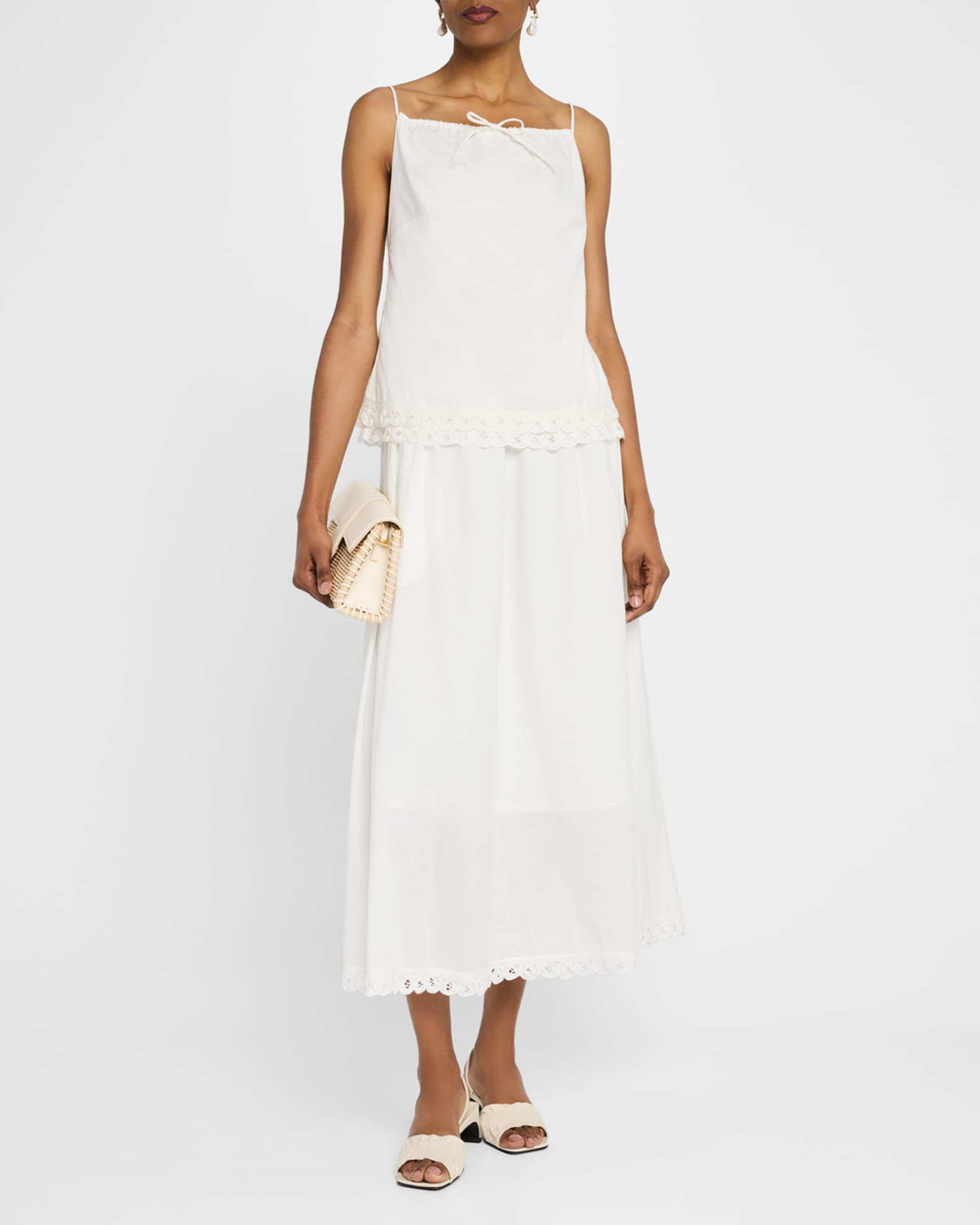 Elle Lace-Trim Organic Cotton Top 1