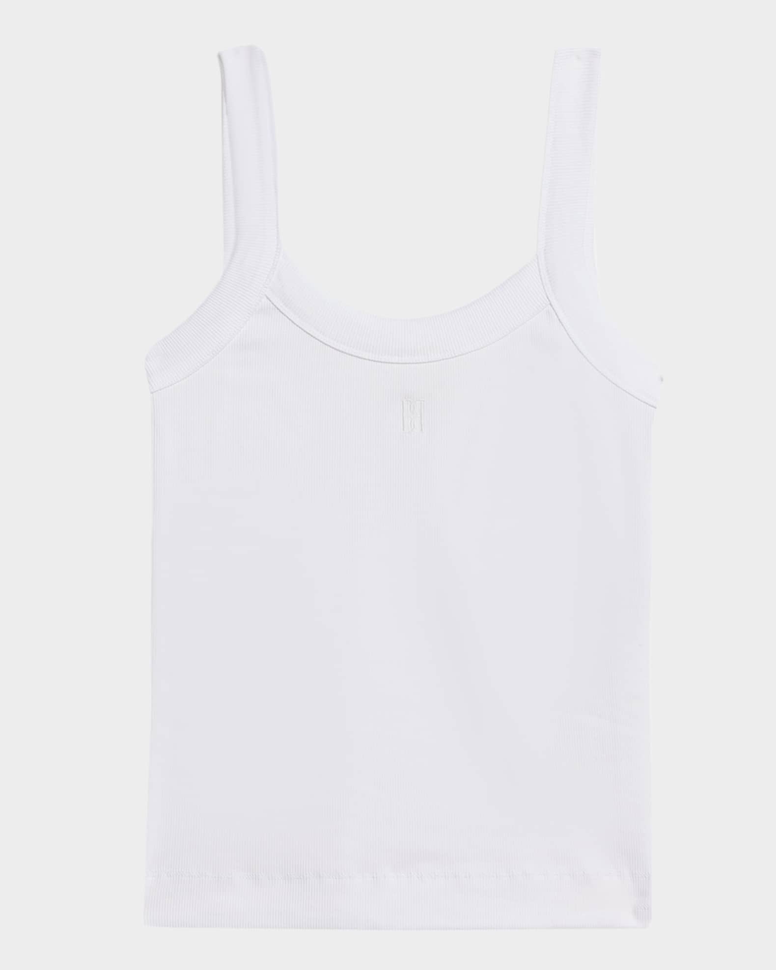 Frillio Ribbed Monogram Tank Top 0