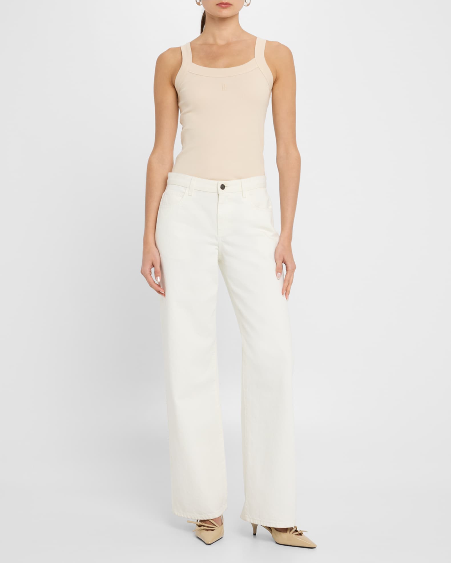 Frillio Ribbed Monogram Tank Top 1