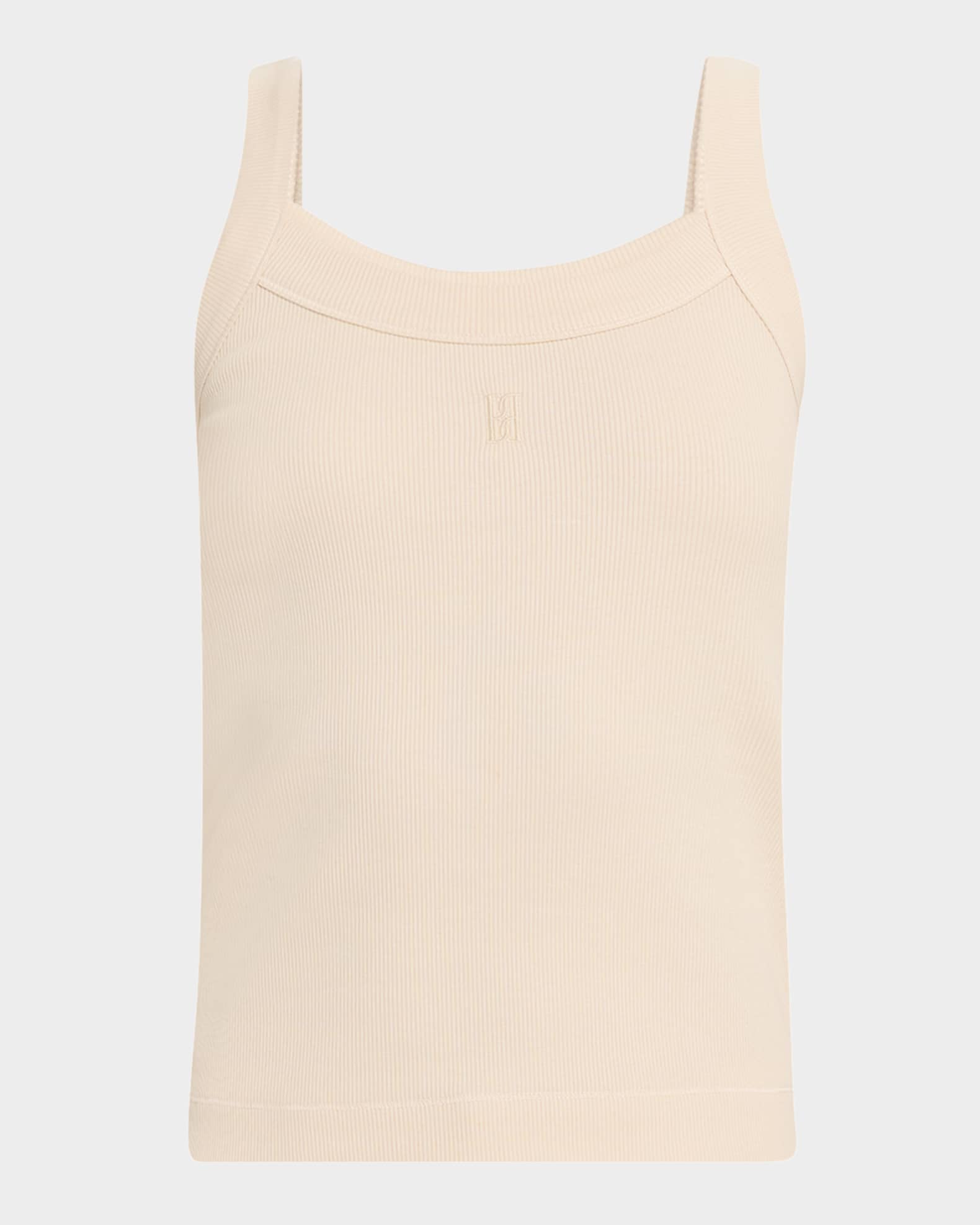 Frillio Ribbed Monogram Tank Top 0