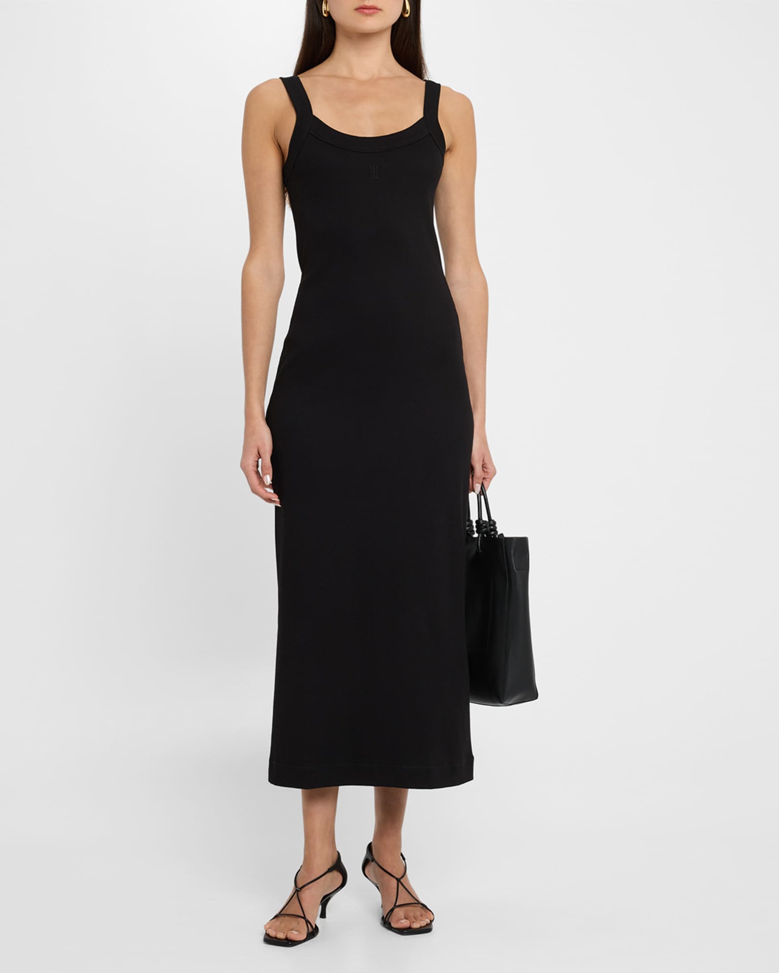 Lio Ribbed Scoop-Neck Midi Dress 1