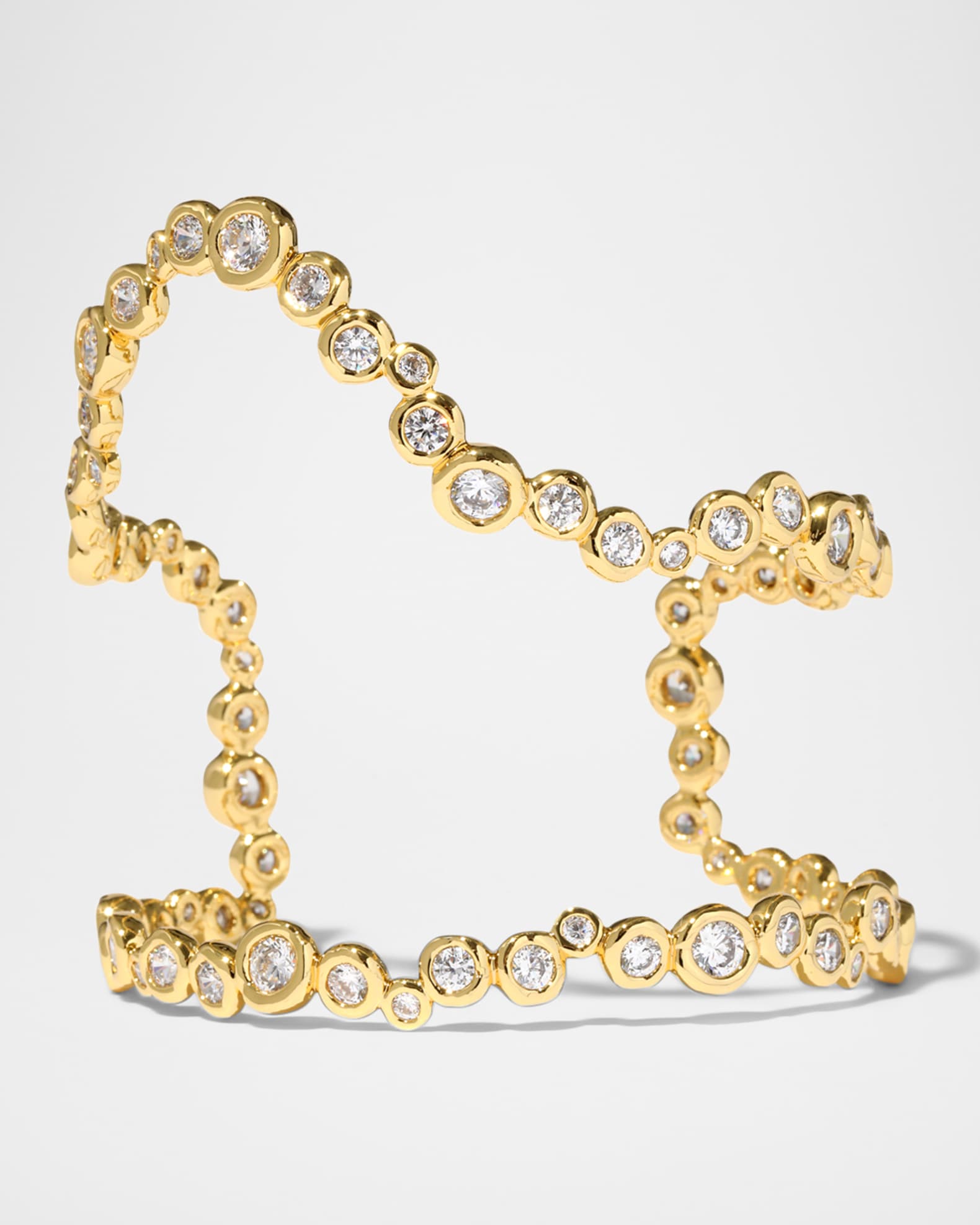 Asterales Gold CZ Open Wave Cuff 0