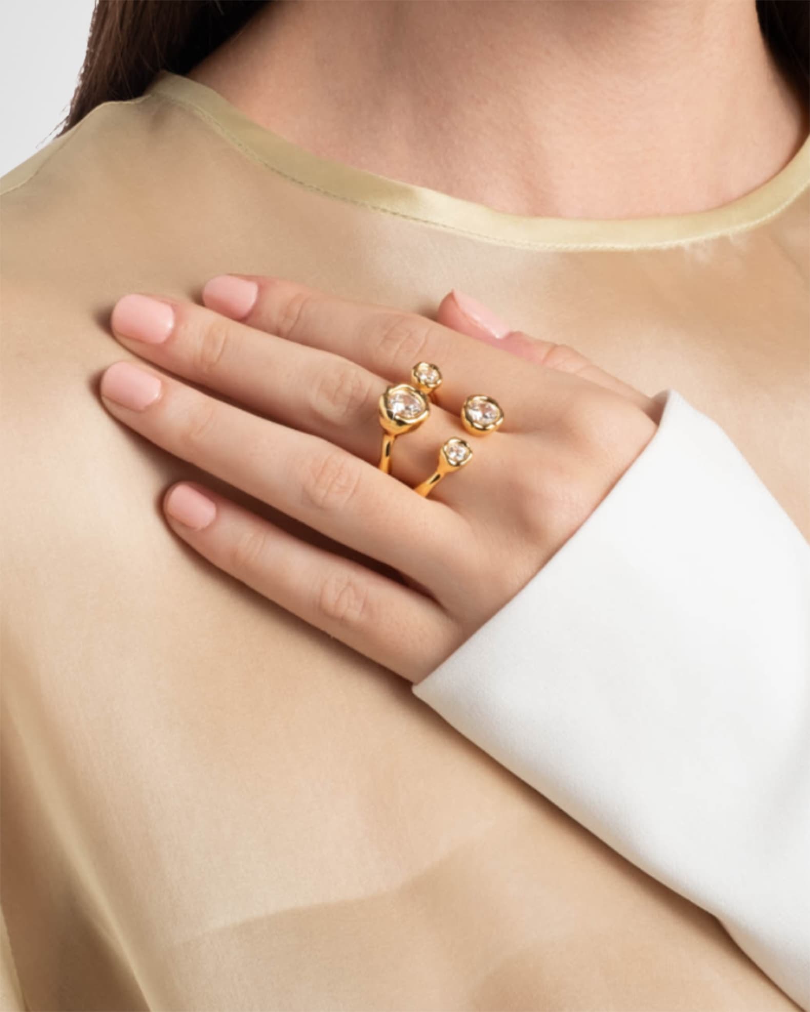 Asterales Gold CZ Open Ring 1