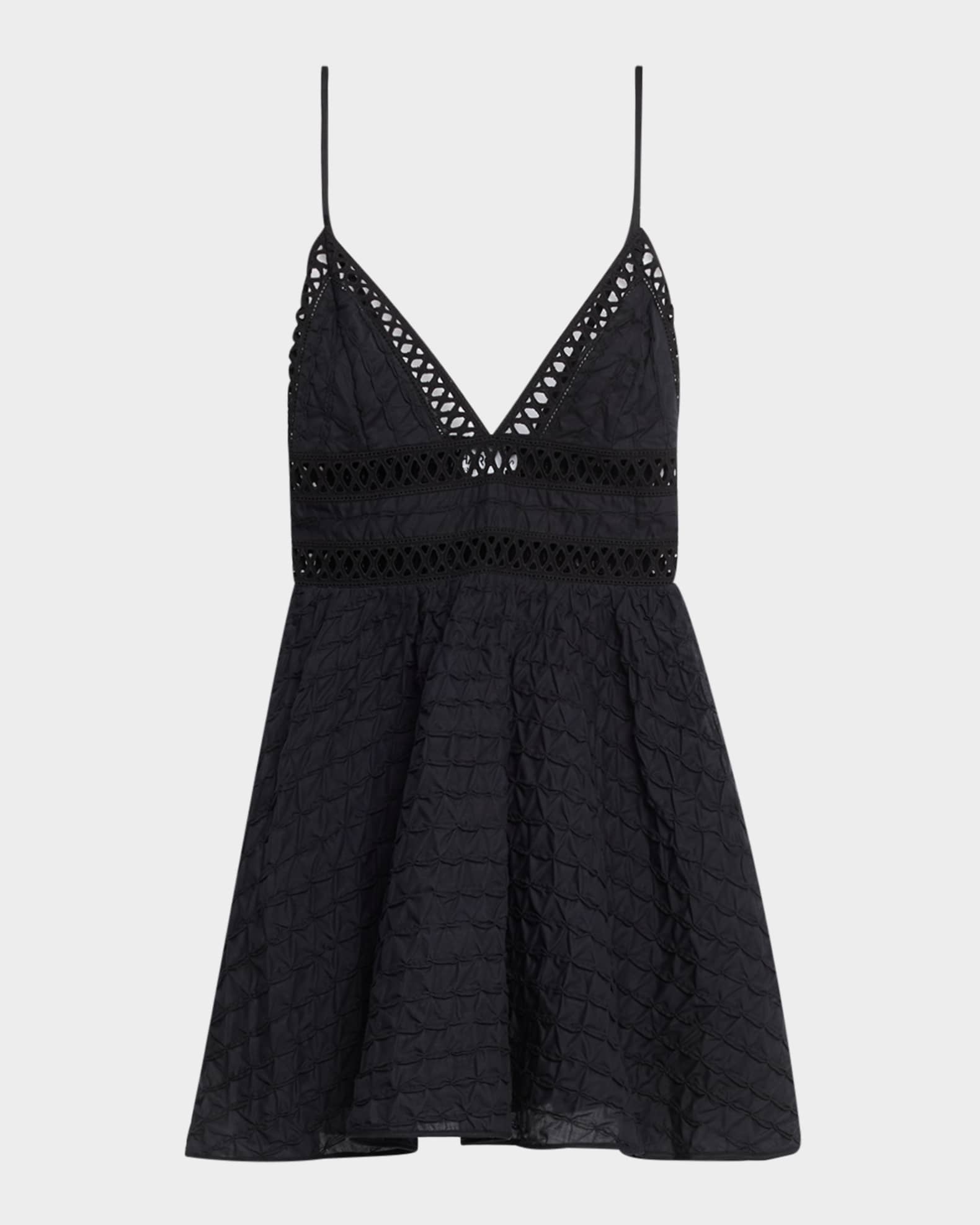 Lavene Embroidered Cotton Voile Mini Dress 0