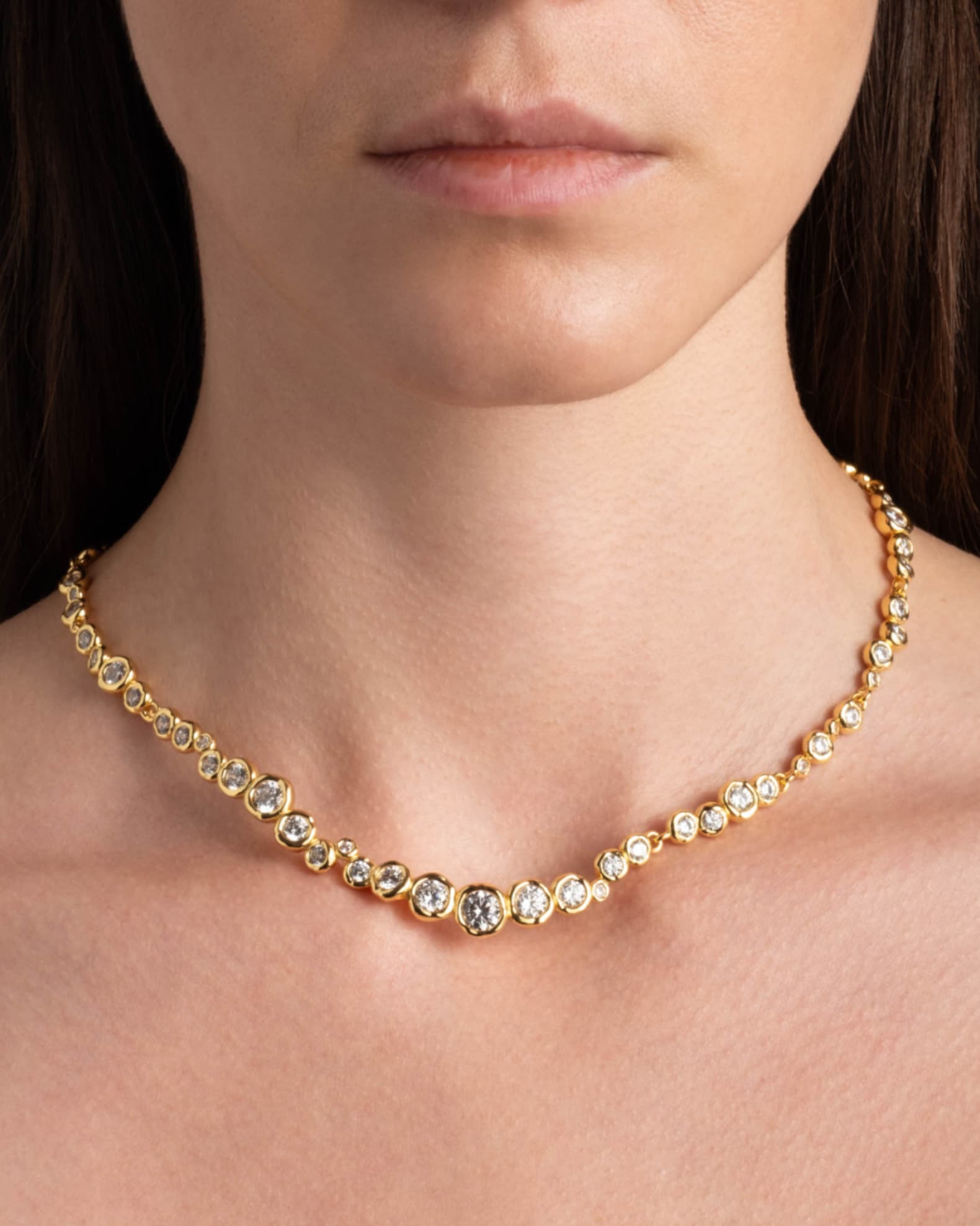 Asterales Gold CZ All Around Necklace 1
