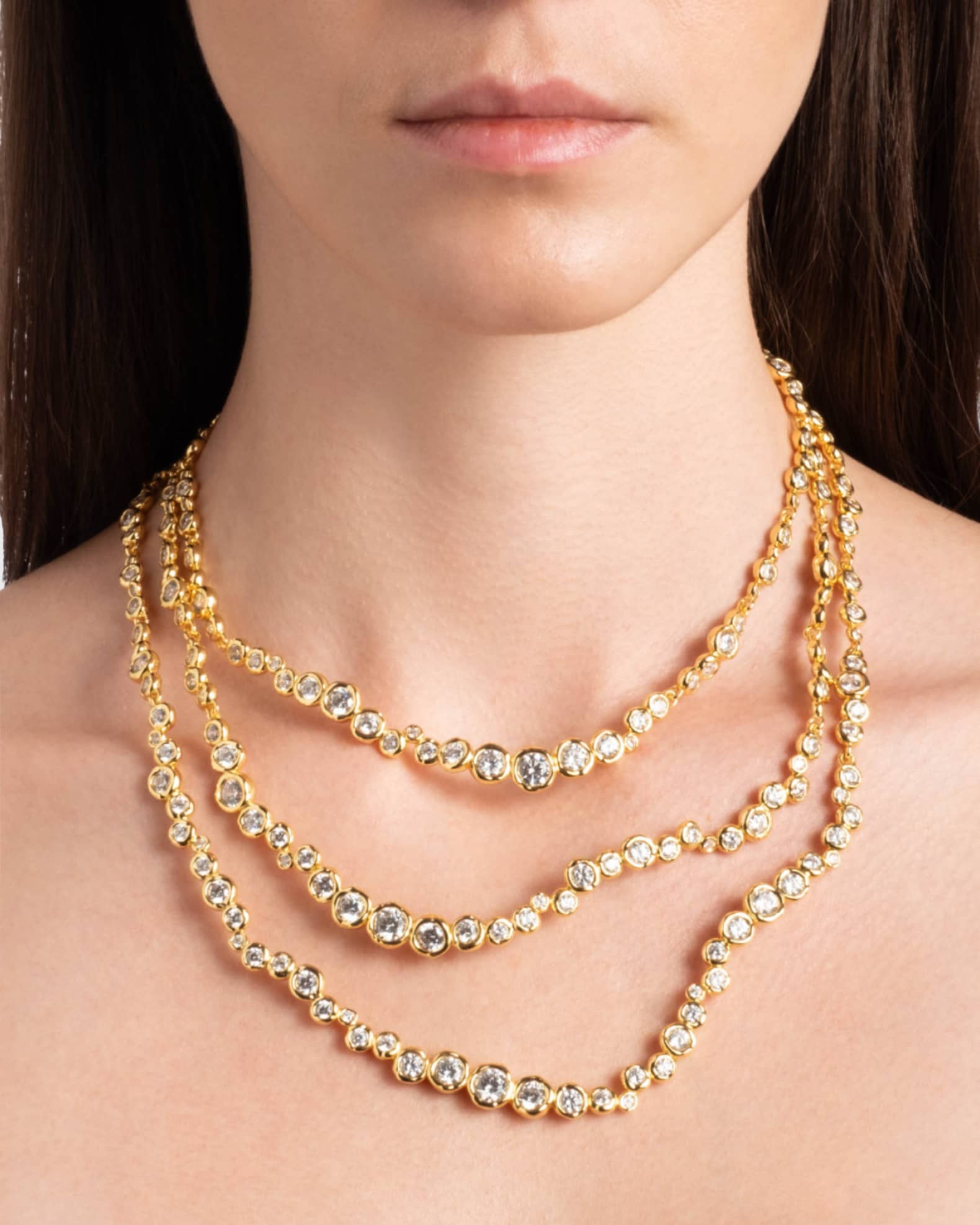 Alexis Bittar Asterales Gold CZ Layered Necklace | Neiman Marcus