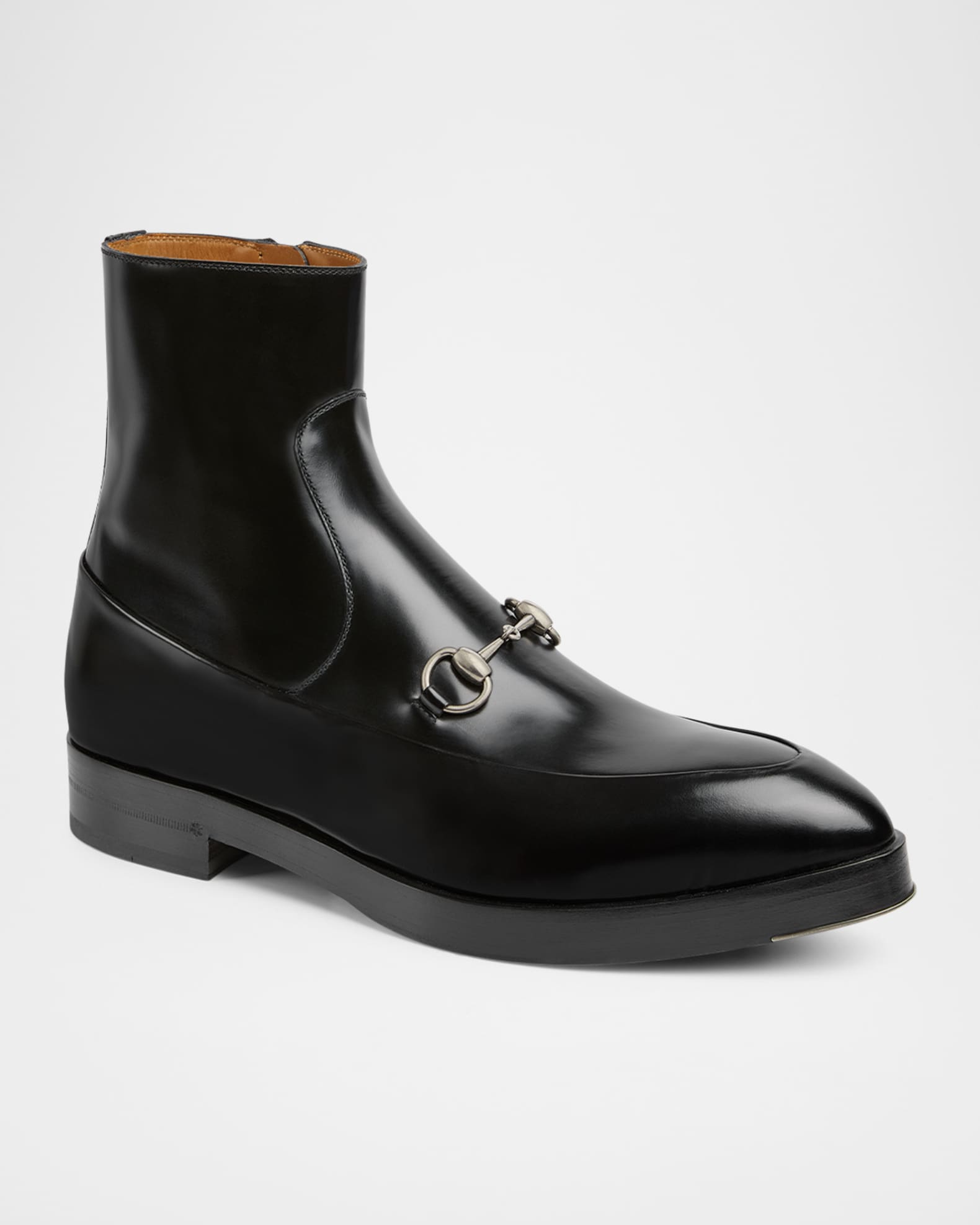 Men's Burn Leather Horsebit Ankle Boots 1