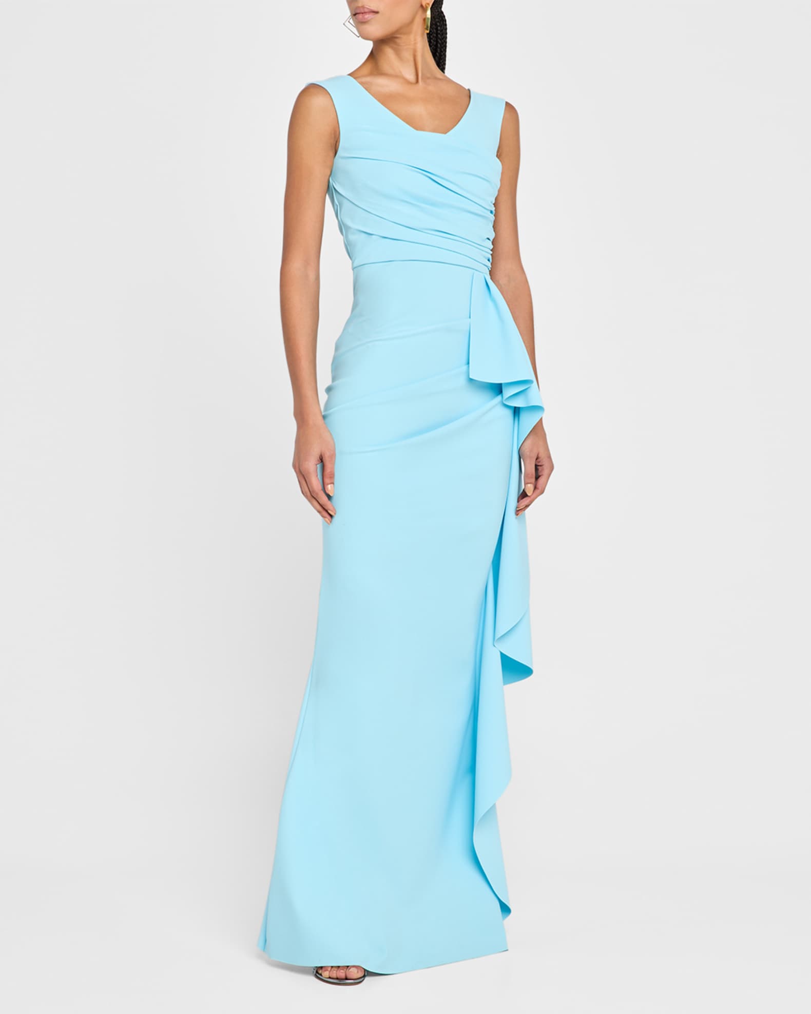 Sozen Ruched Side-Drape Gown 1