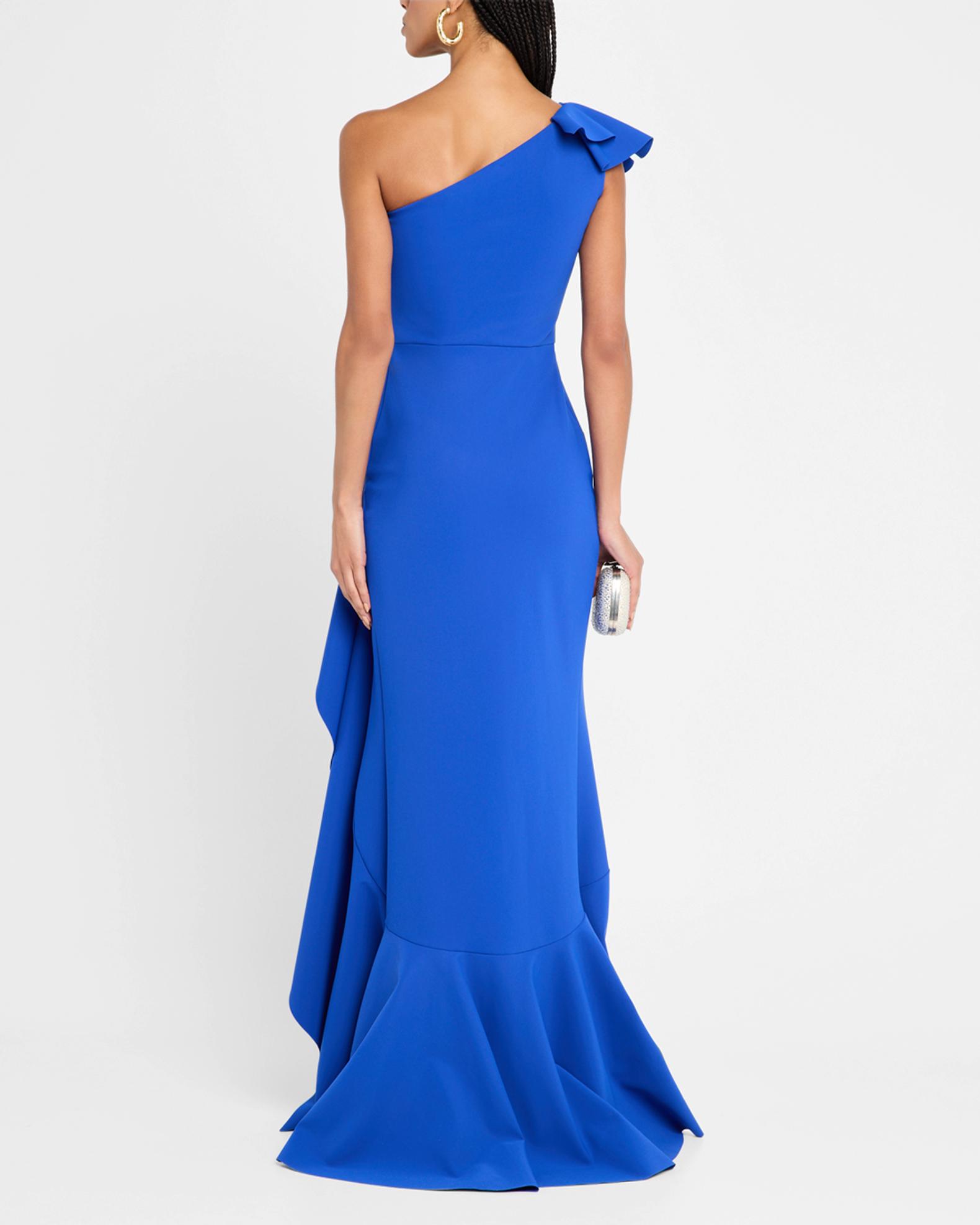 Chiara Boni La Petite Robe Kafu One-Shoulder Ruffle Gown | Neiman Marcus