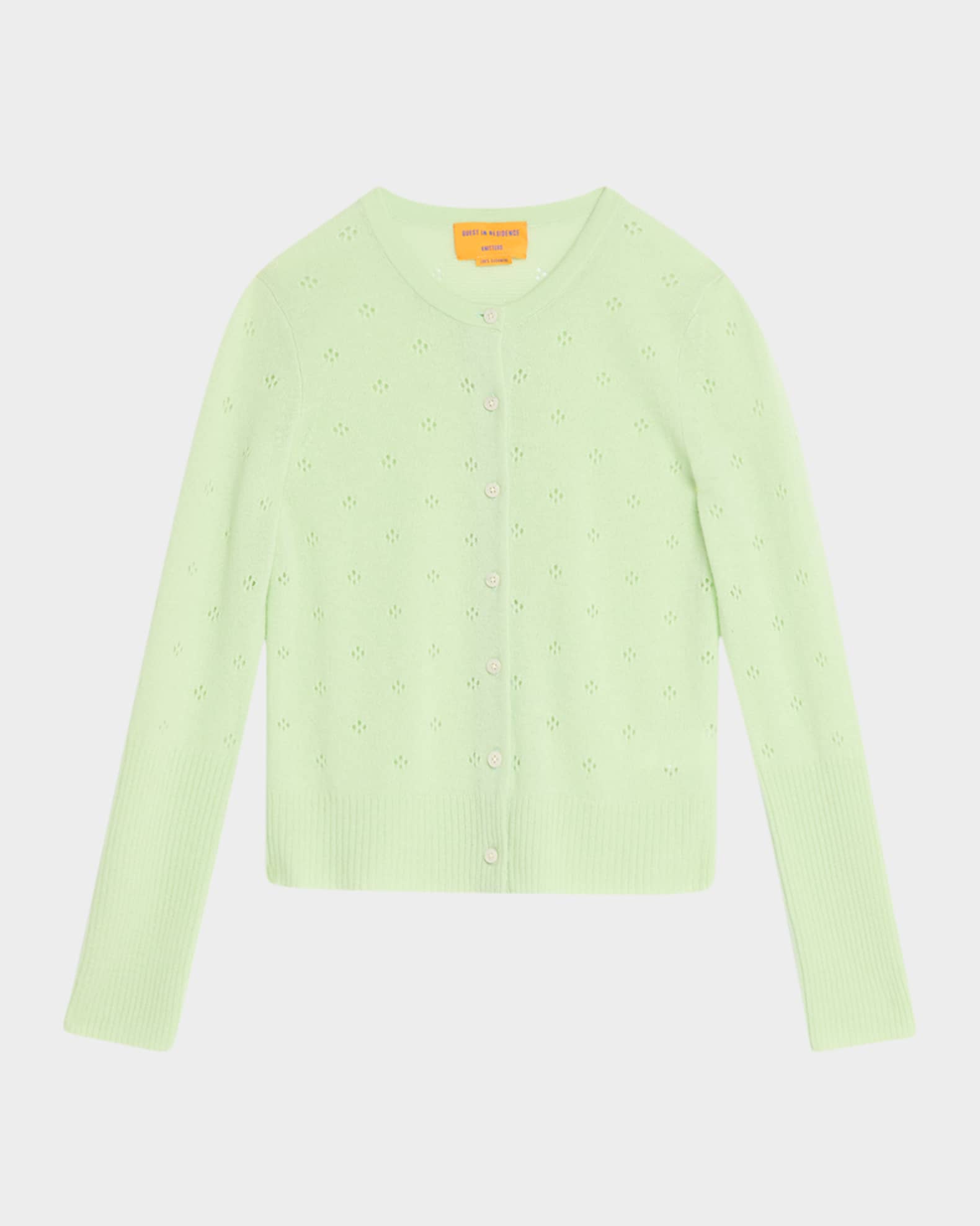 Jane Pointelle-Knit Cashmere Cardigan 0