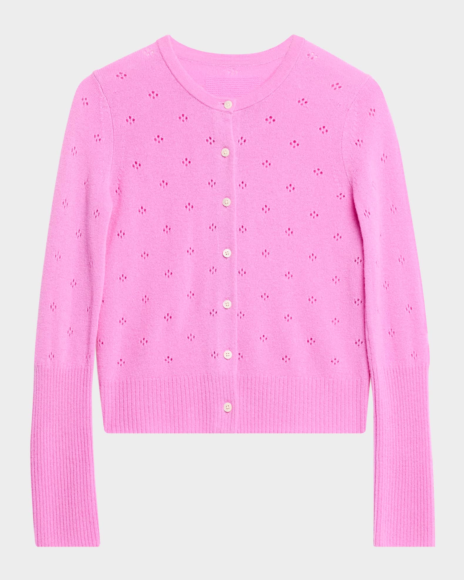 Jane Pointelle-Knit Cashmere Cardigan 0