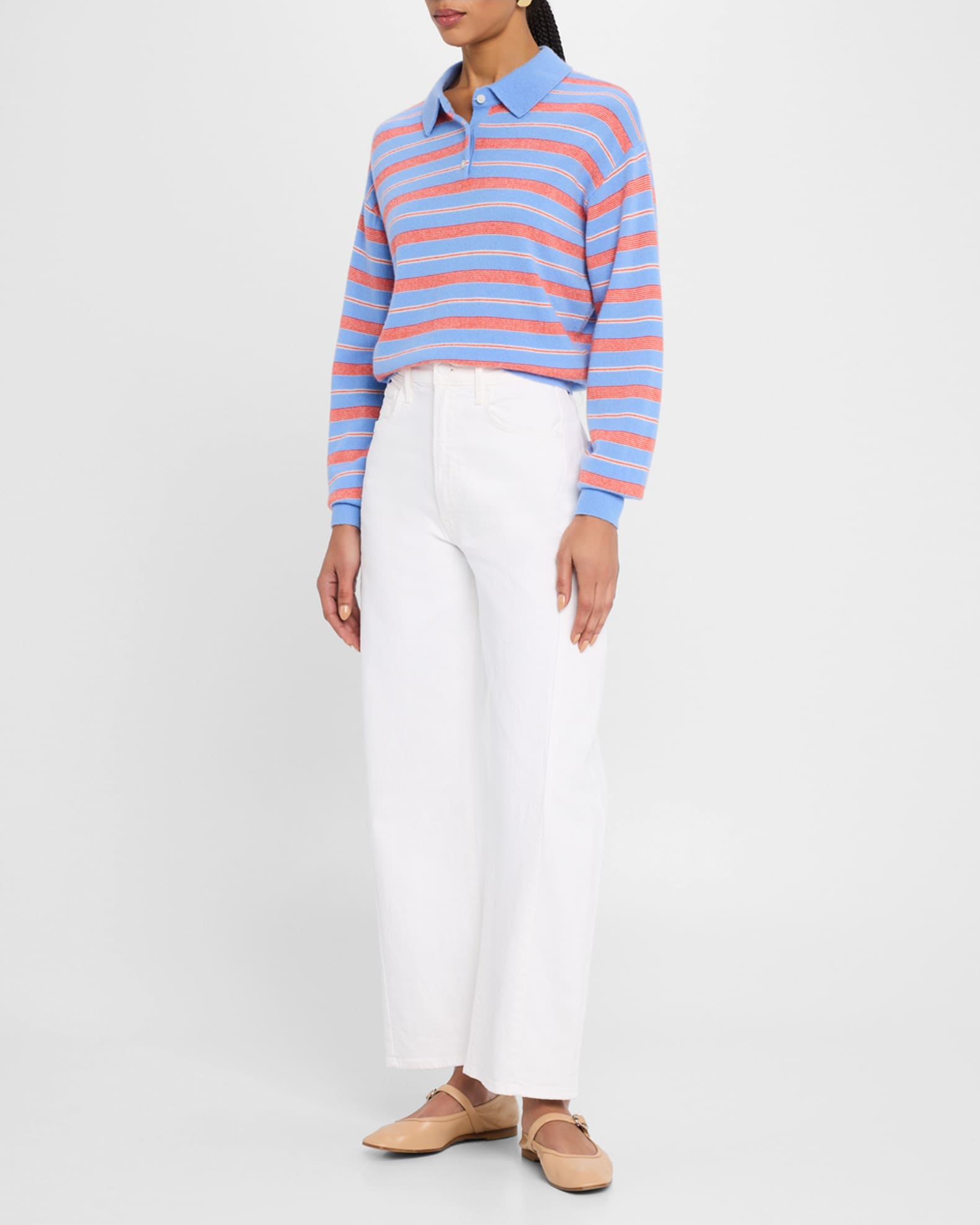 Collegiate Stripe Cashmere Polo