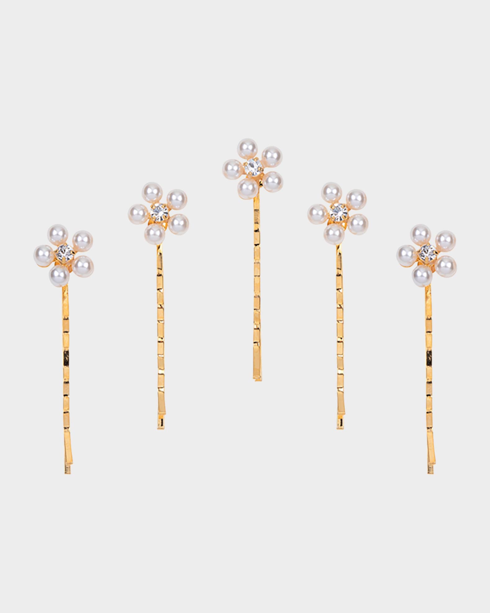 Jennifer Behr Zaya Set Of 5 Floral Pearly Bobby Pins