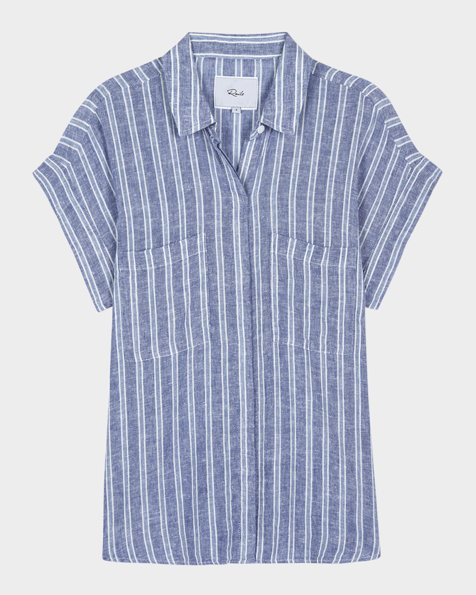 Cito Striped Button-Front Blouse 0