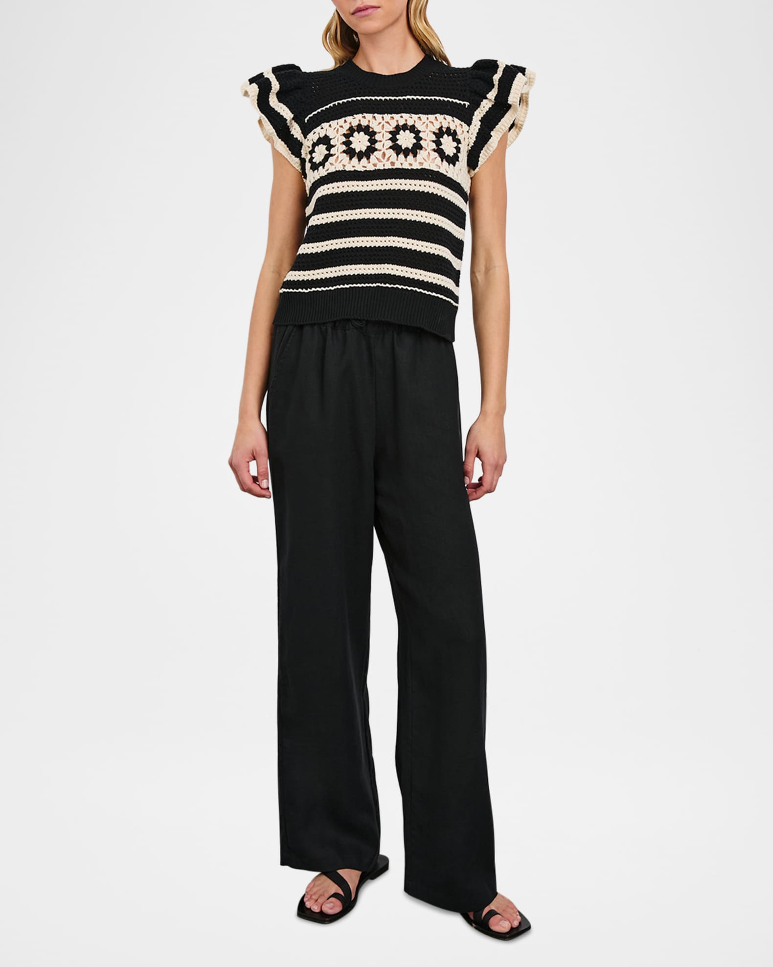 Penelope Crochet Stripe Top