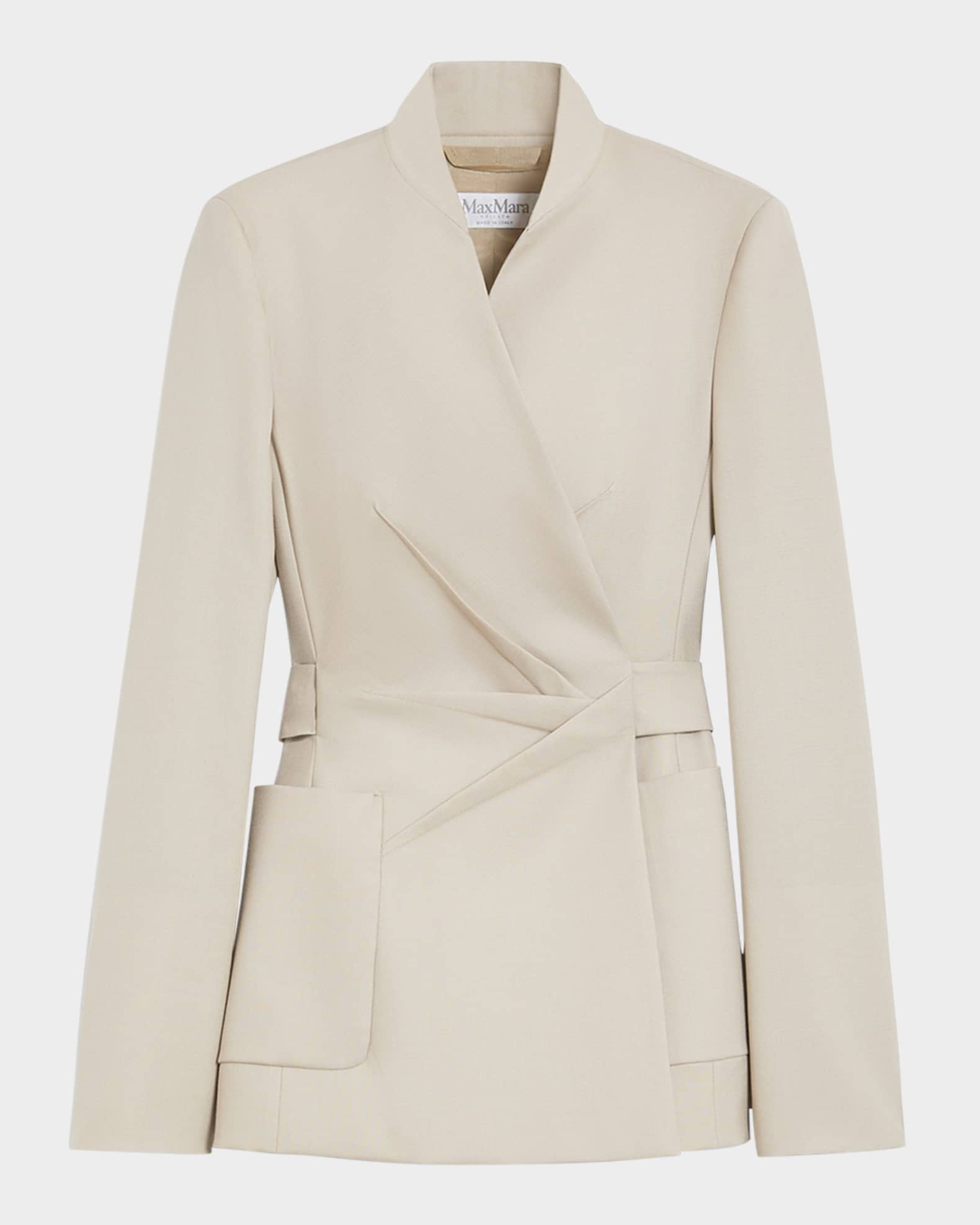 【関税&送料込】Max Mara Nereo Wrap Jacket In Mohair Wool An Max Mara Nereo Pleated Wrap Jacket | Neiman Marcus